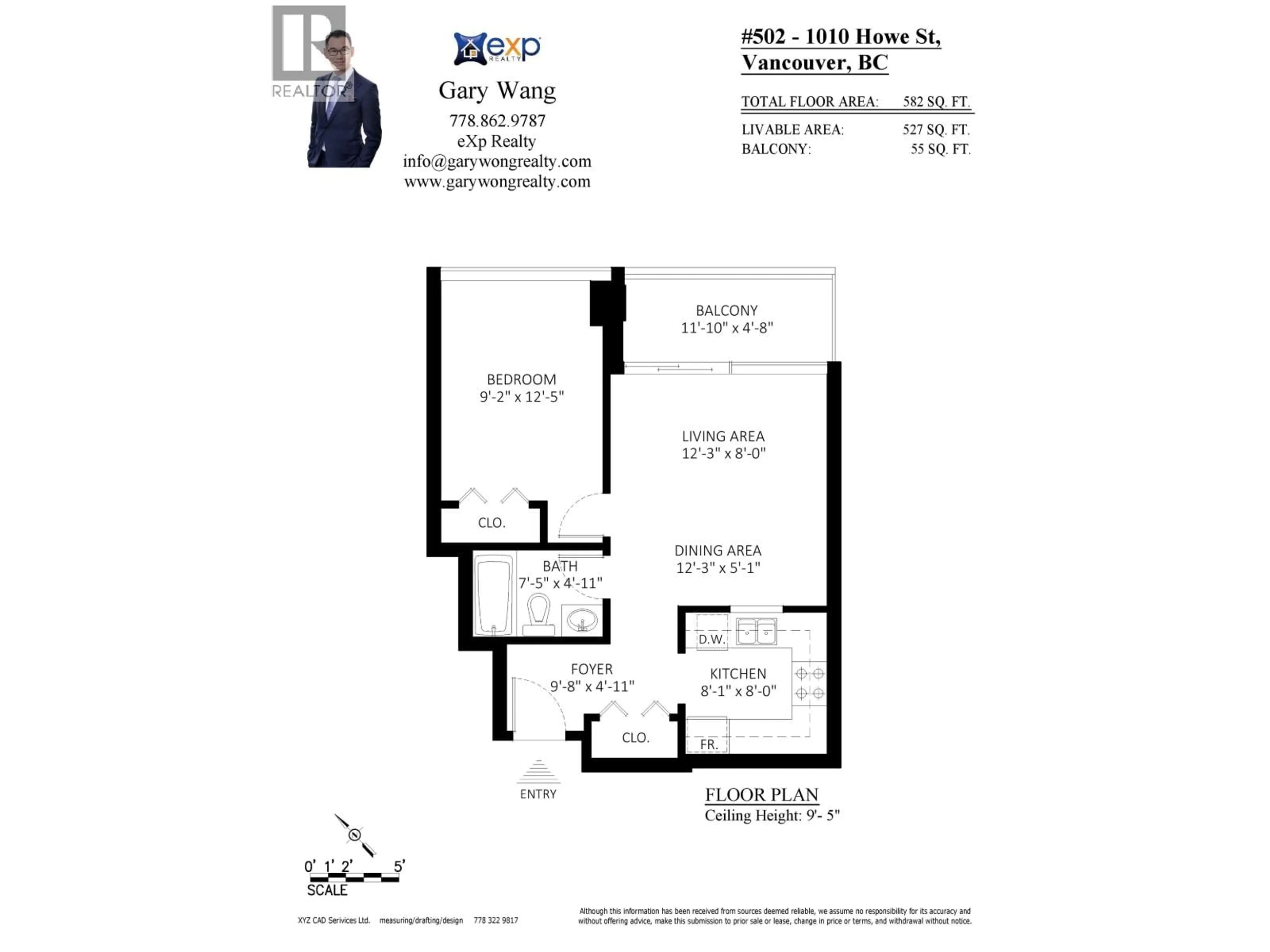 Floor plan for 502 - 1010 HOWE STREET, Vancouver British Columbia V6Z1P5