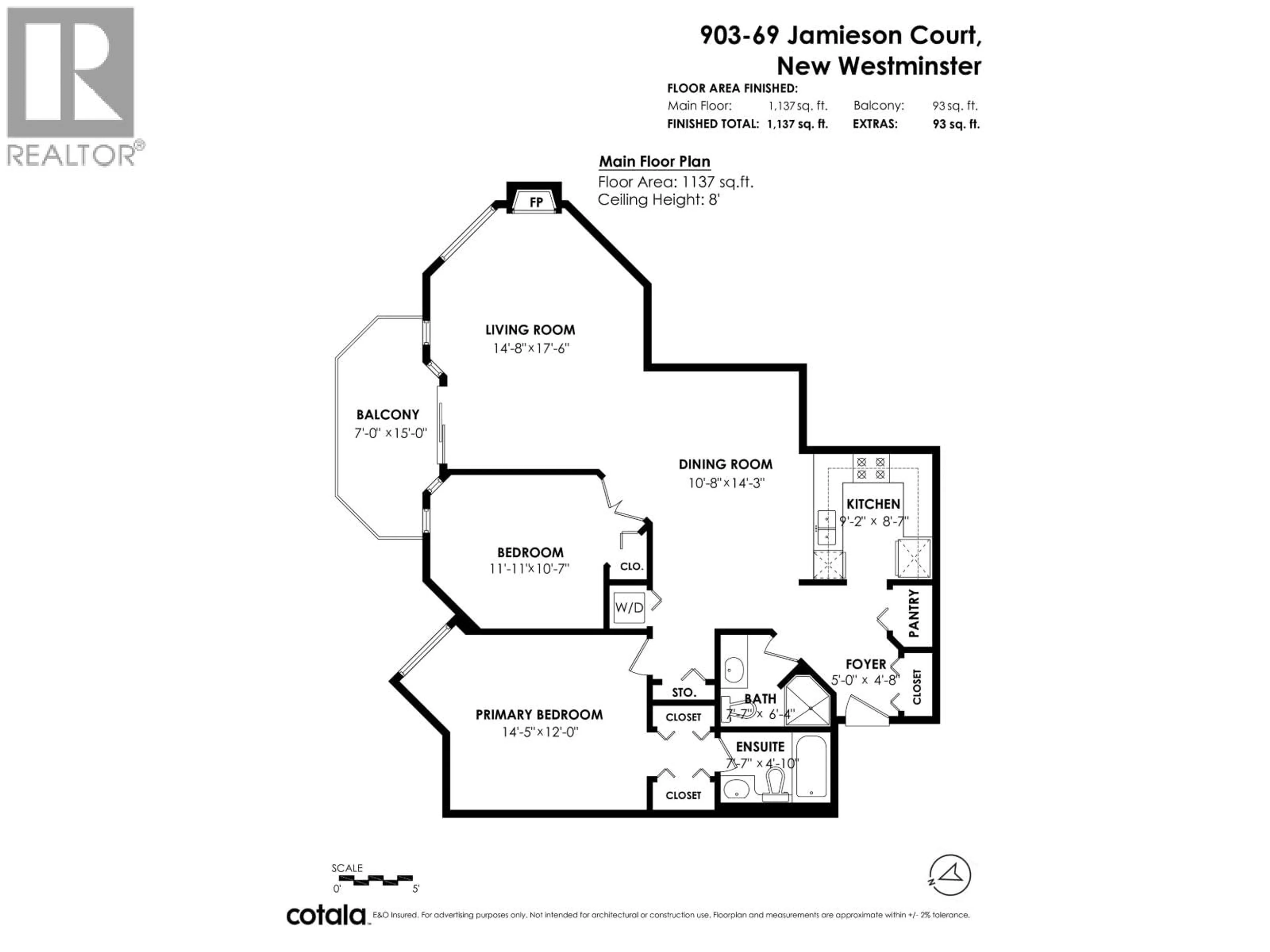 Floor plan for 903 - 69 JAMIESON COURT, New Westminster British Columbia V3L5R3