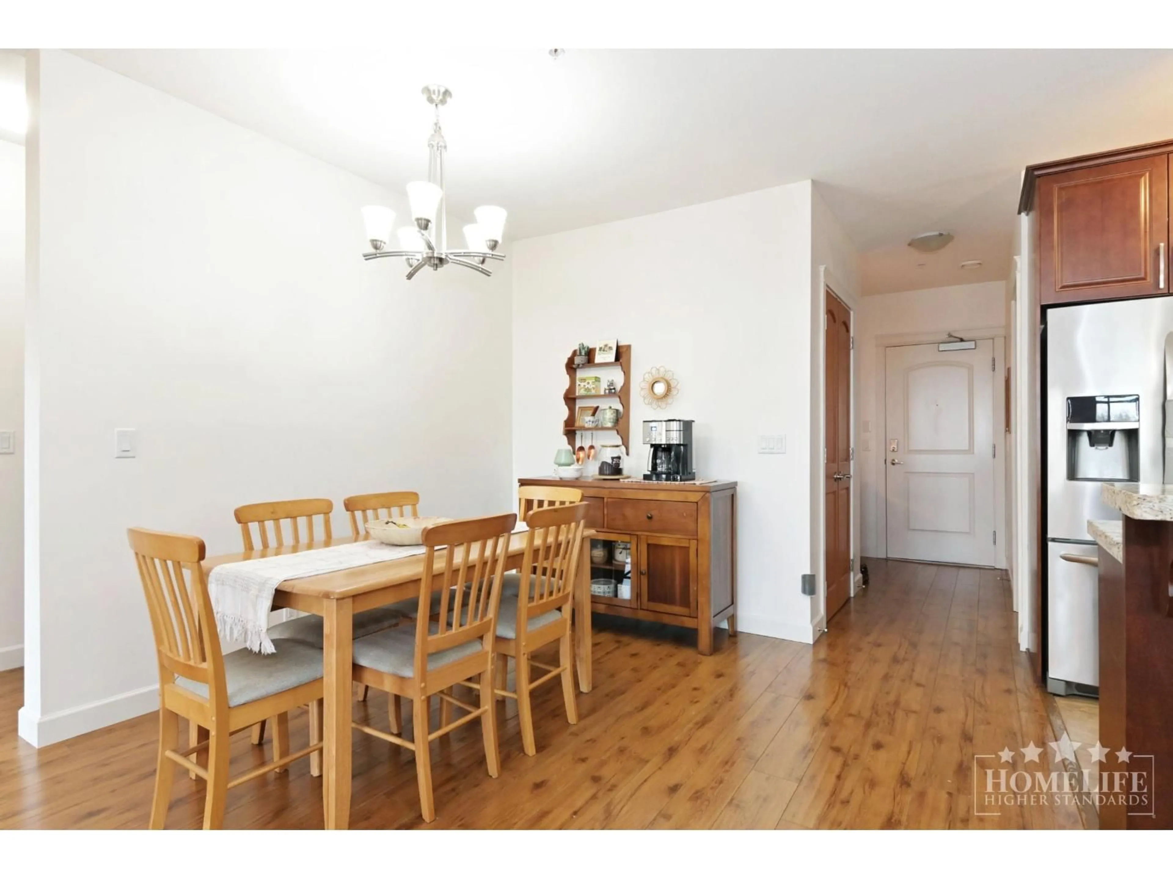 Dining room, wood/laminate floor for 528 - 8067 207 STREET, Langley British Columbia V2Y0P1