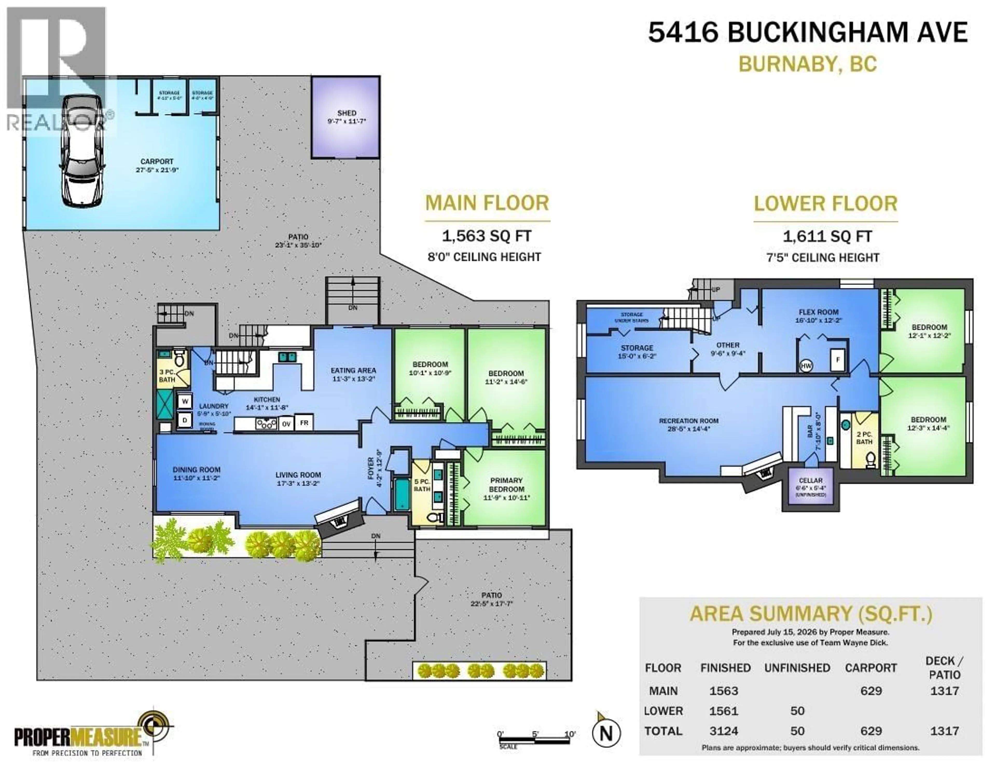 Floor plan for 5416 BUCKINGHAM AVENUE, Burnaby British Columbia V5E2A1