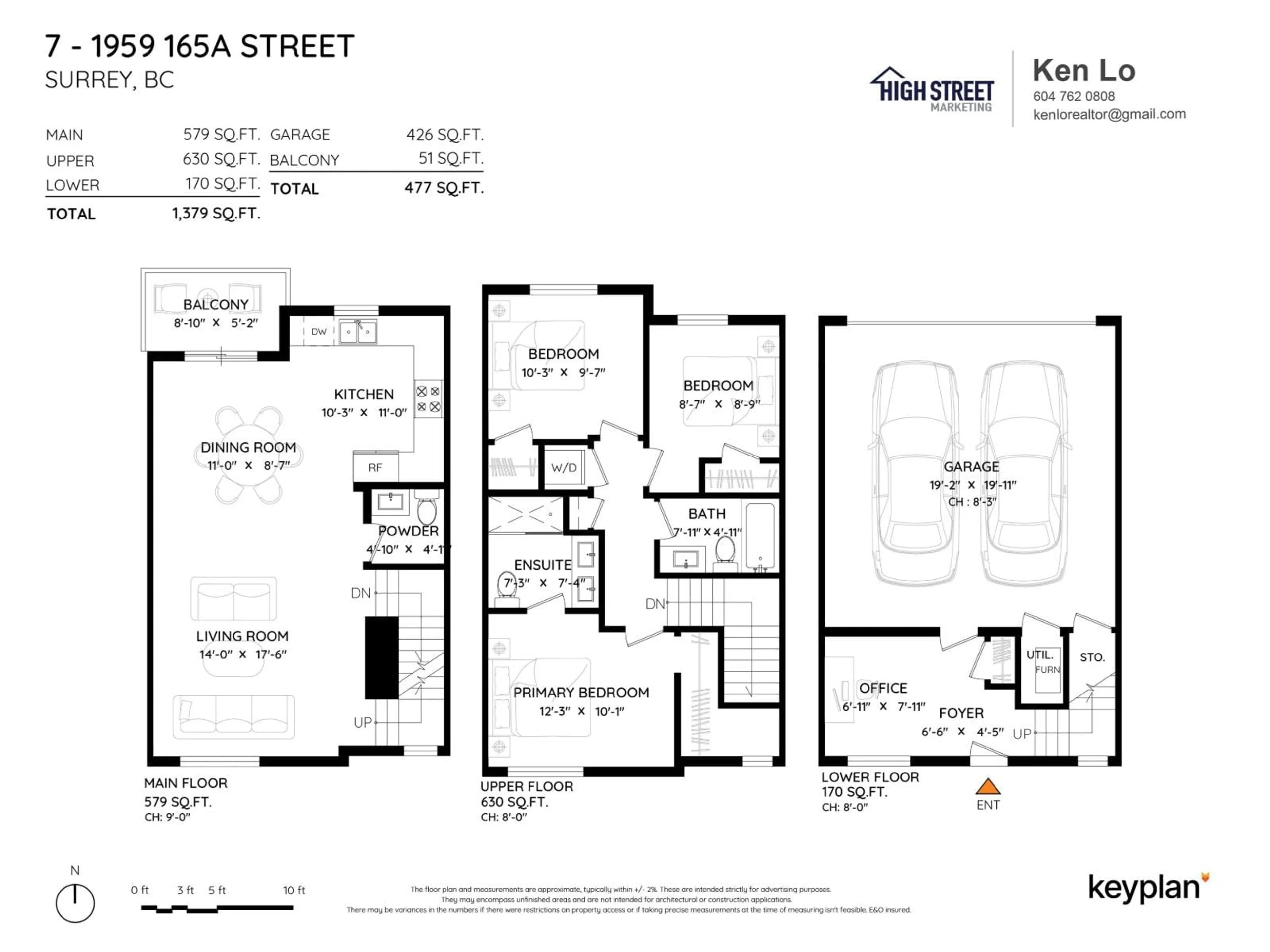 Floor plan for 7 - 1959 165A STREET, Surrey British Columbia V3Z1K3