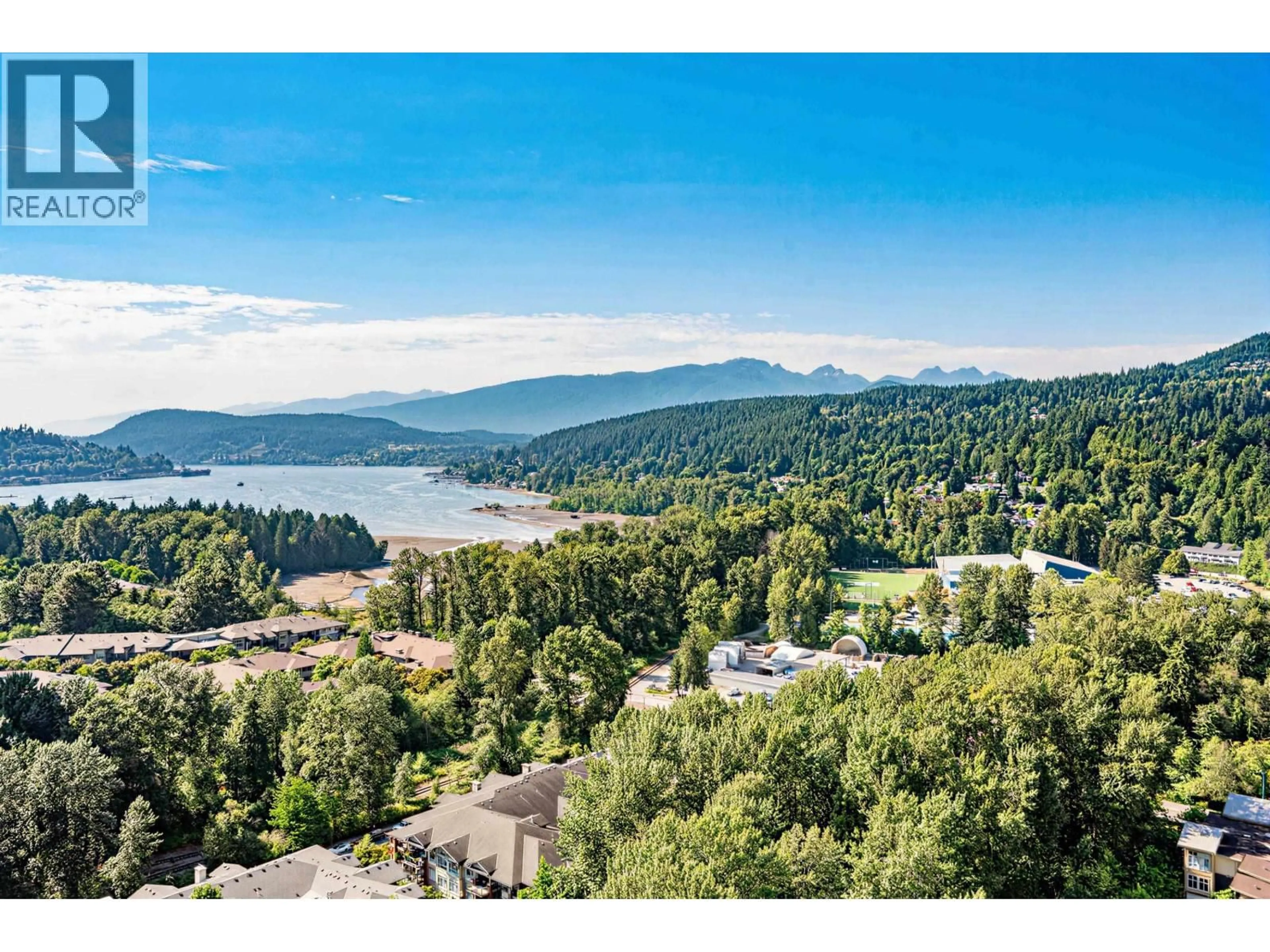 A pic from outside/outdoor area/front of a property/back of a property/a pic from drone, water/lake/river/ocean view for 2501 - 305 MORRISSEY ROAD, Port Moody British Columbia V3H0M3