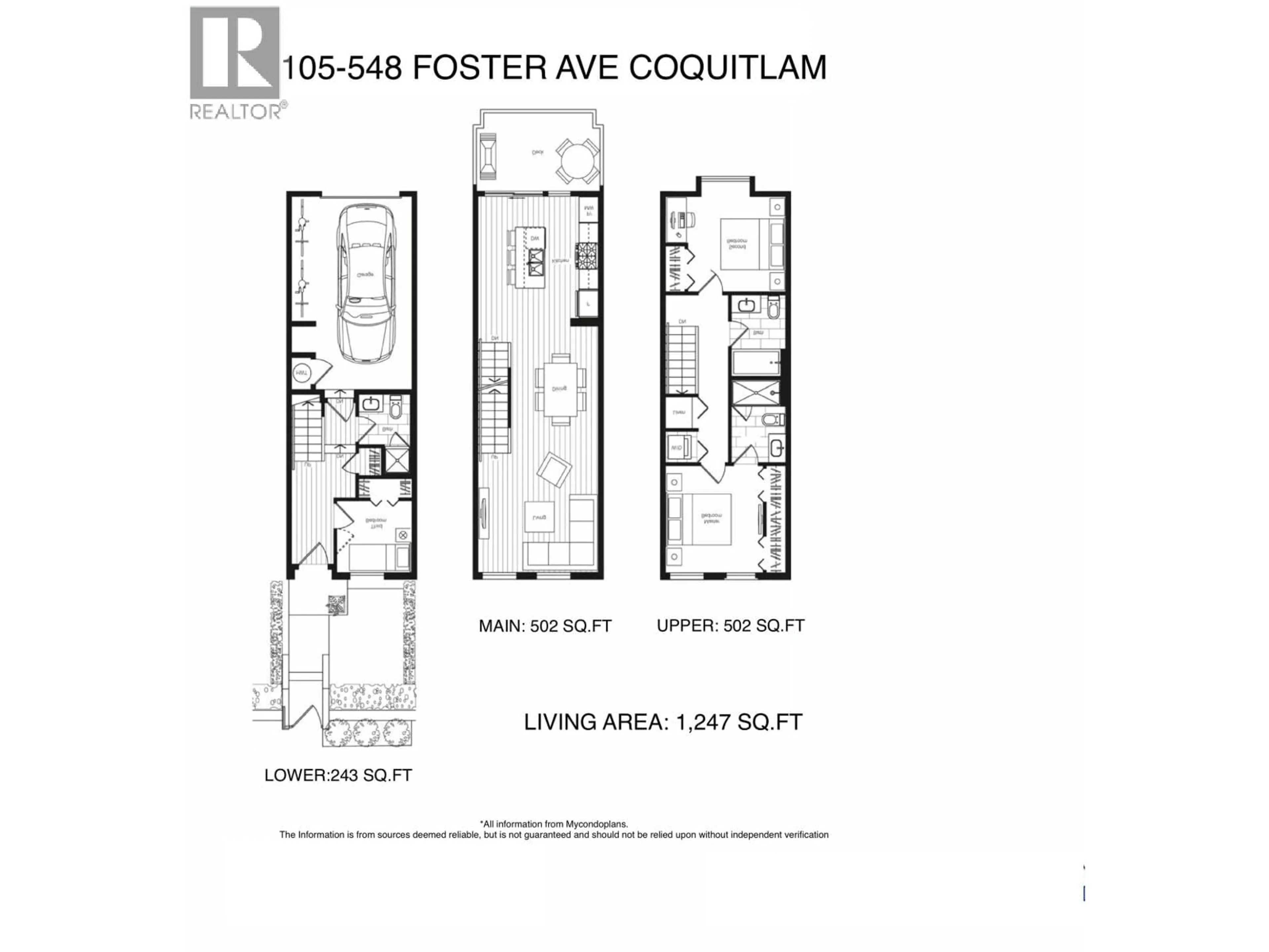 Floor plan for 105 - 548 FOSTER AVENUE, Coquitlam British Columbia V3J0E2