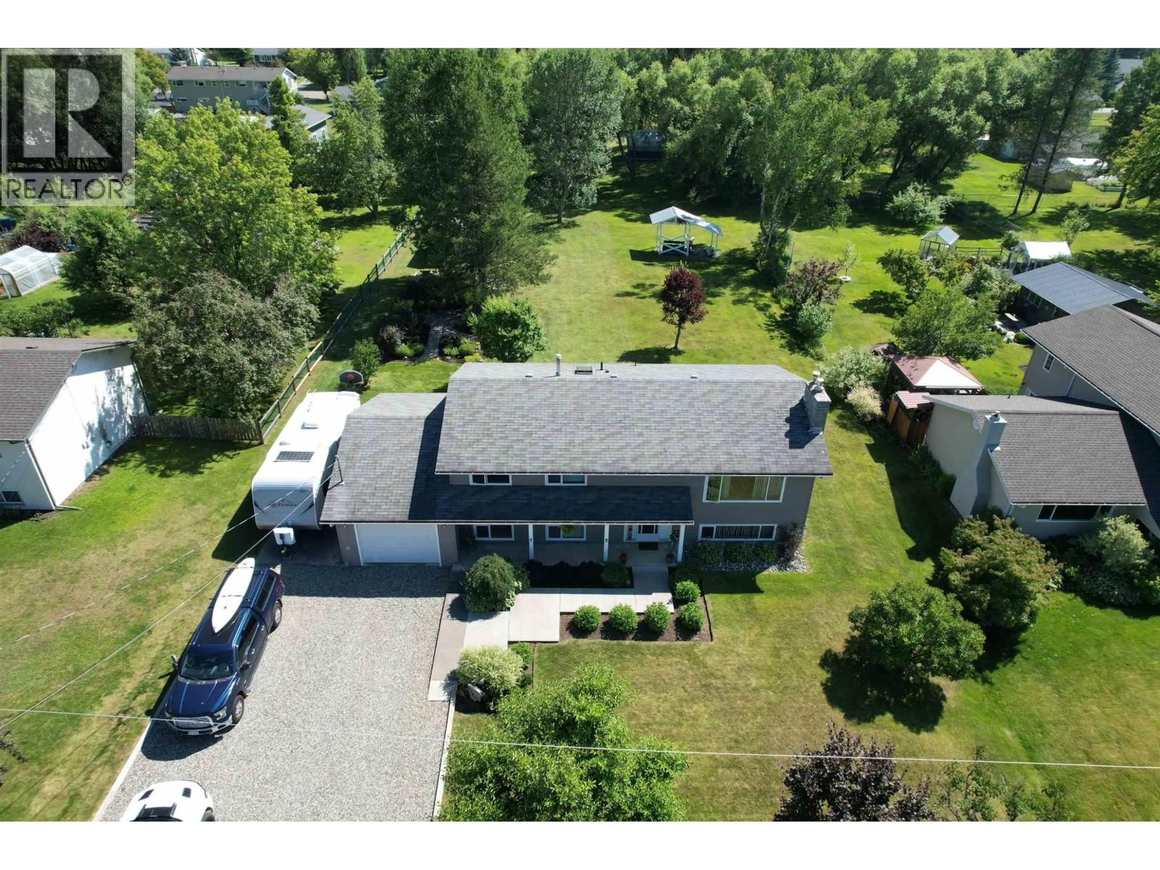 A pic from outside/outdoor area/front of a property/back of a property/a pic from drone, street for 1785 CYPRESS ROAD, Quesnel British Columbia V2J4B1
