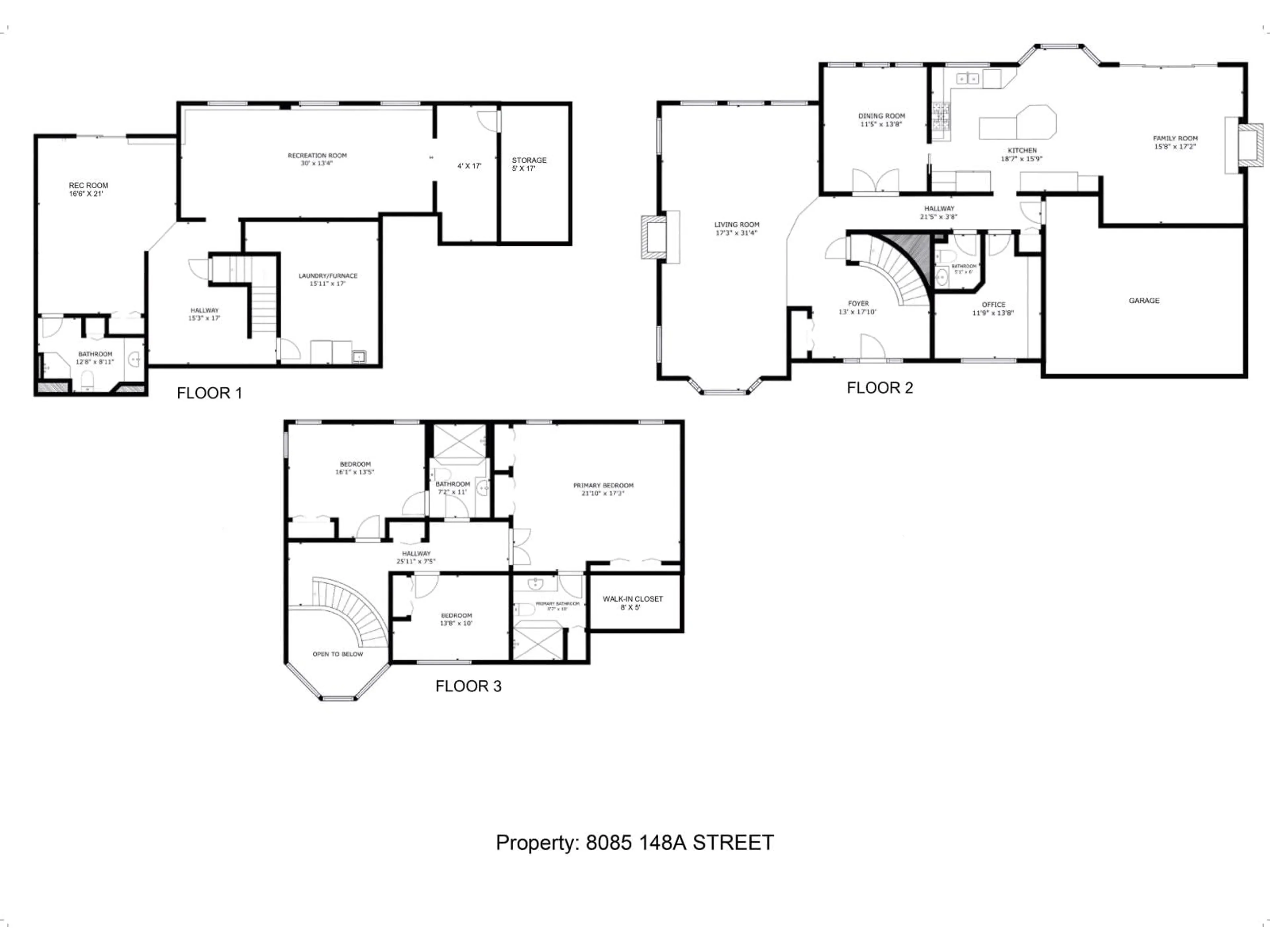 Floor plan for 8085 148A STREET, Surrey British Columbia V3S7H4