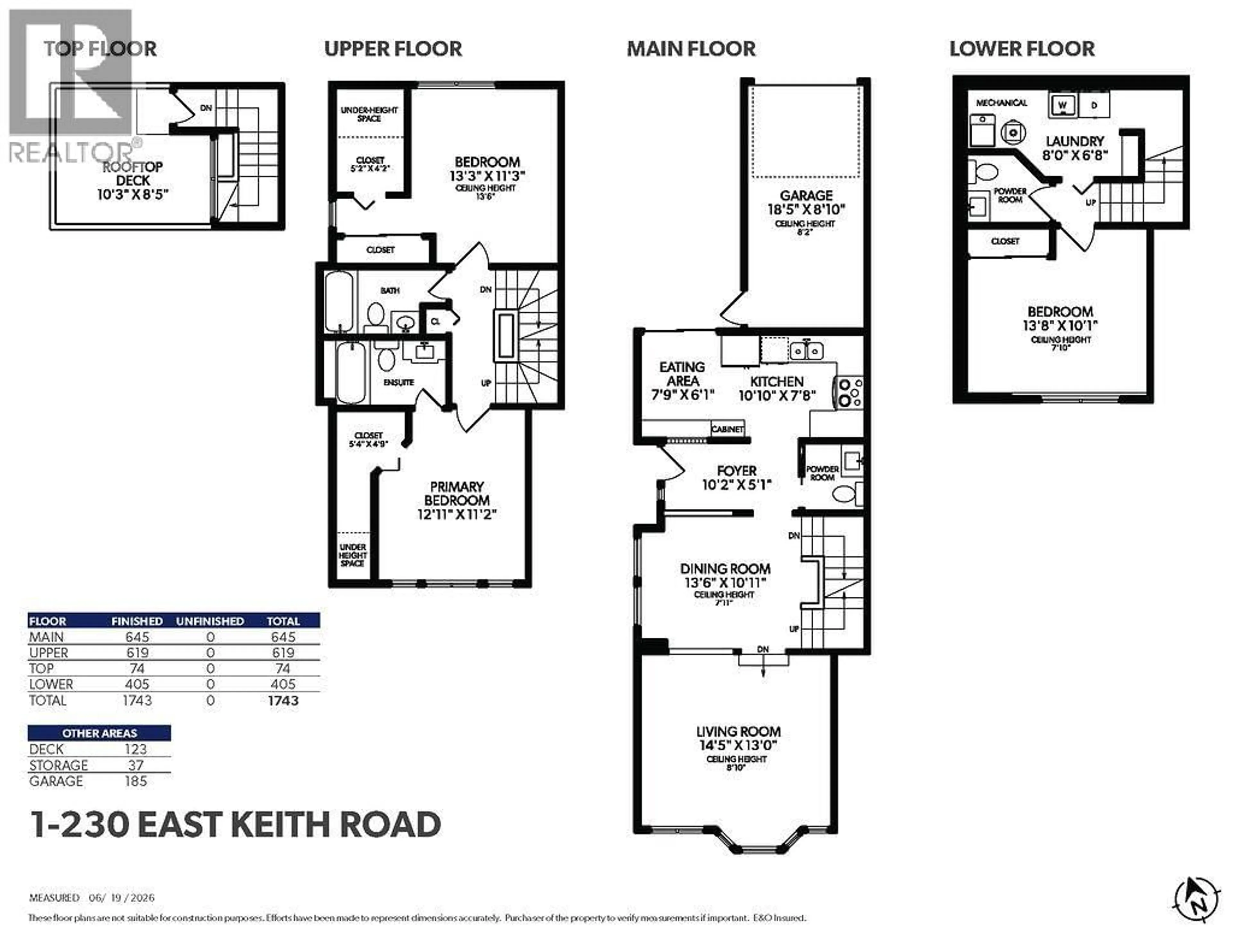 Floor plan for 1 - 230 KEITH ROAD, North Vancouver British Columbia V7L1V5