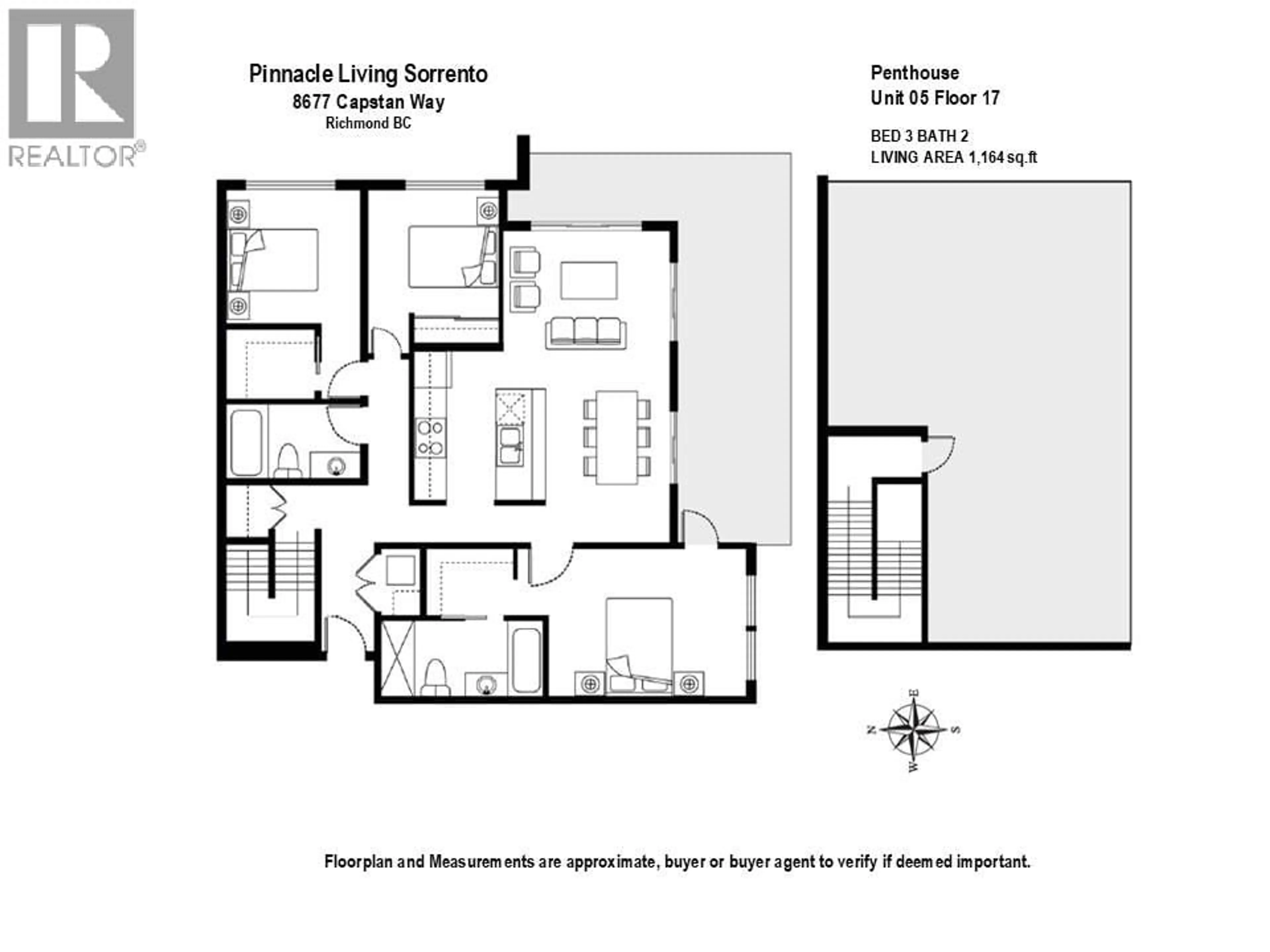 Floor plan for 1705 - 8677 CAPSTAN WAY, Richmond British Columbia V6X0N6