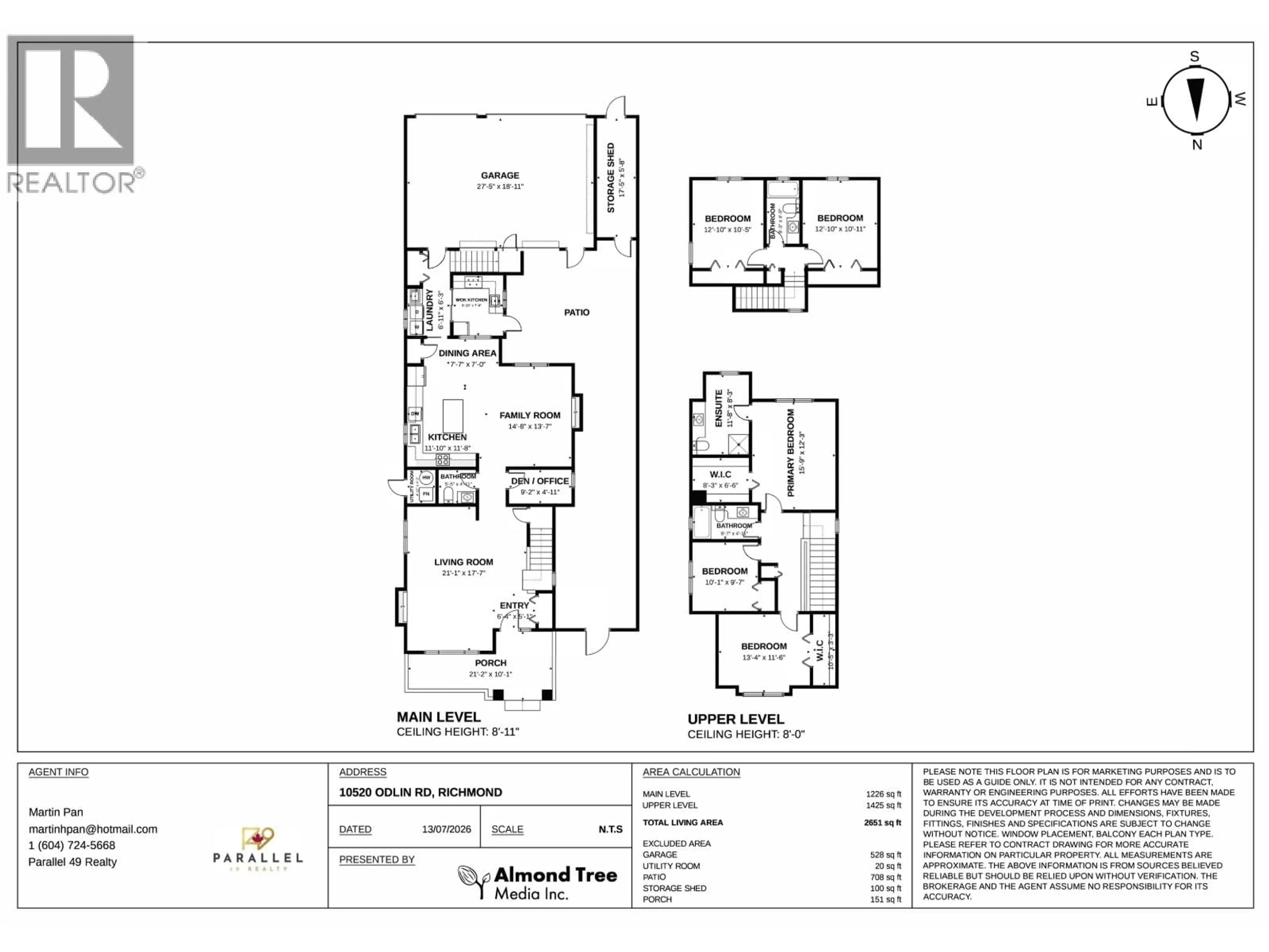 Floor plan for 10520 ODLIN ROAD, Richmond British Columbia V6X1E2