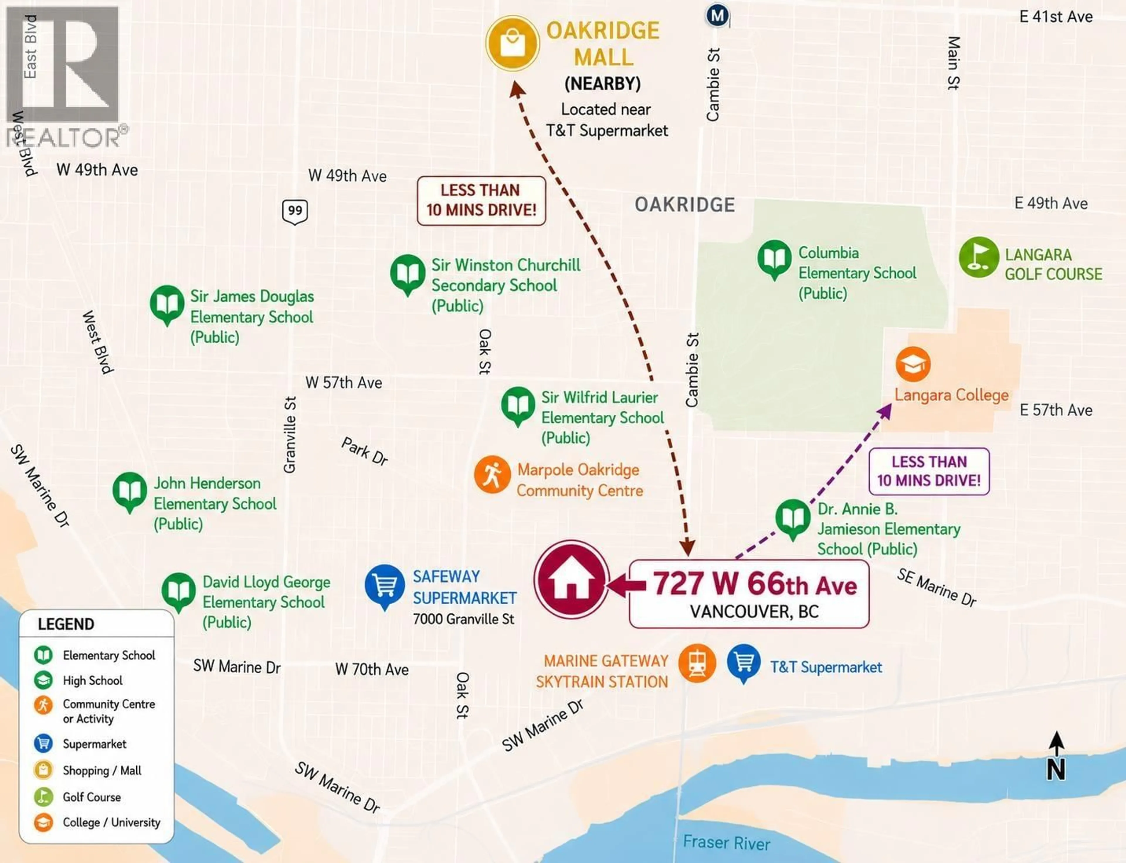 Picture of a map for 727 66TH AVENUE, Vancouver British Columbia V6P2R4