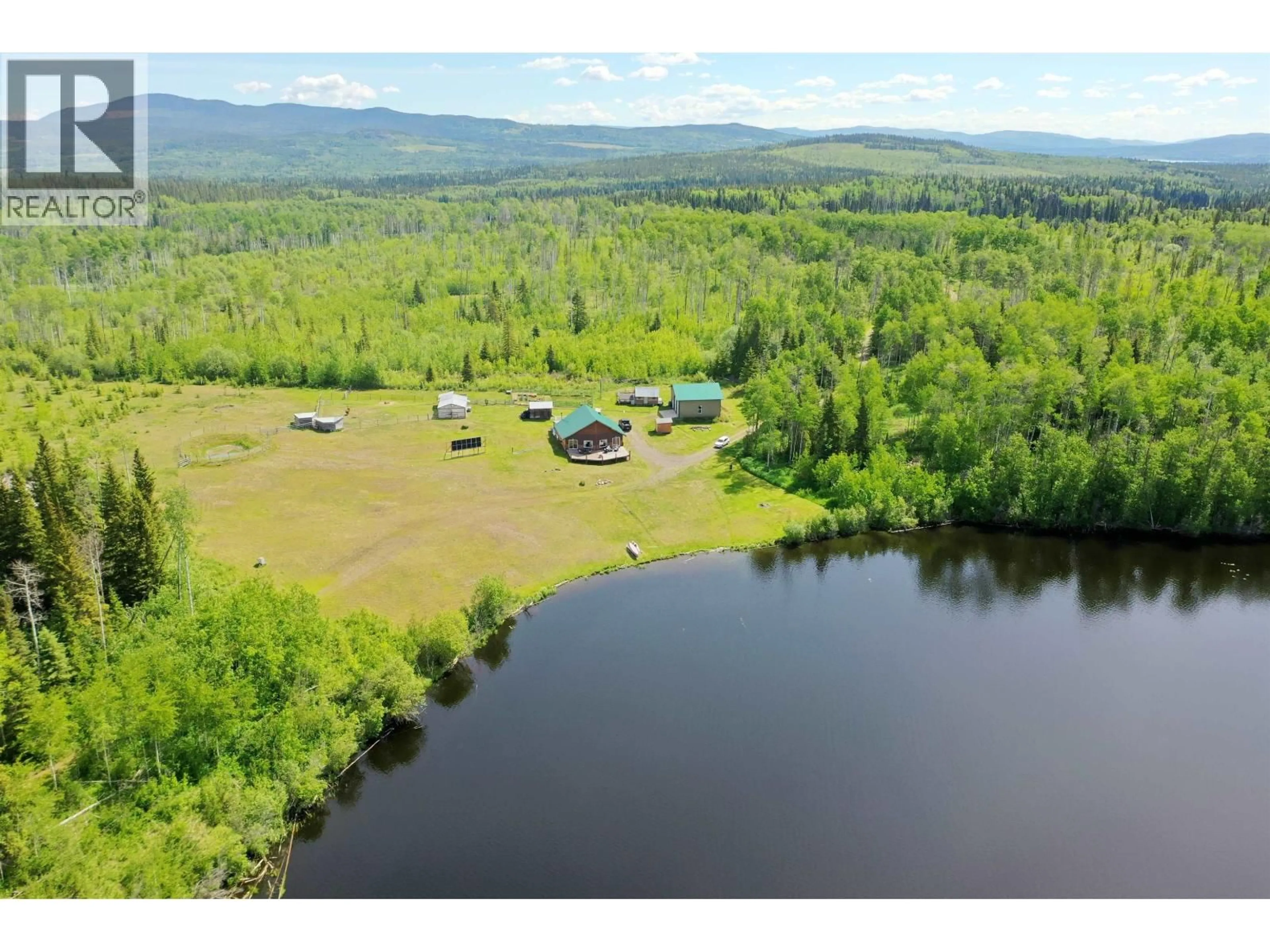 A pic from outside/outdoor area/front of a property/back of a property/a pic from drone, water/lake/river/ocean view for 29859 LINTON ROAD, Burns Lake British Columbia V0J2P0