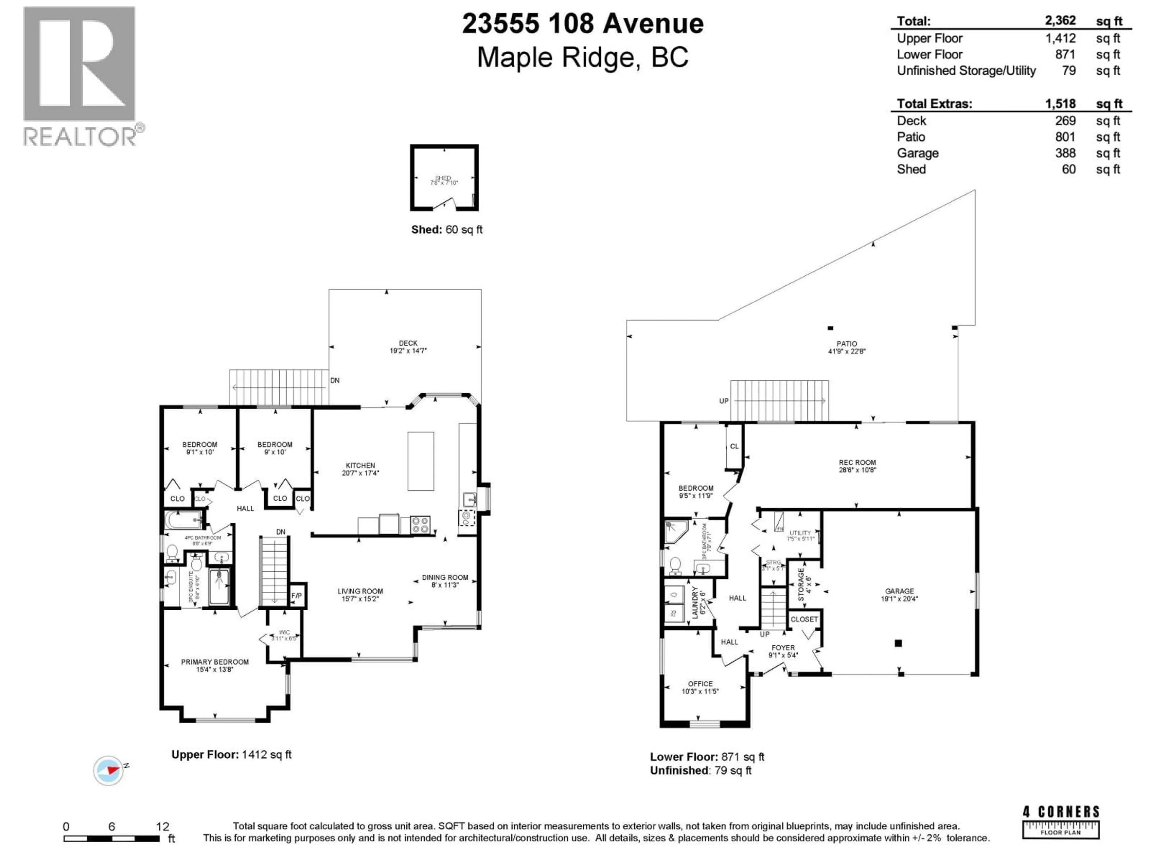 Floor plan for 23555 108 AVENUE, Maple Ridge British Columbia V2W1B1