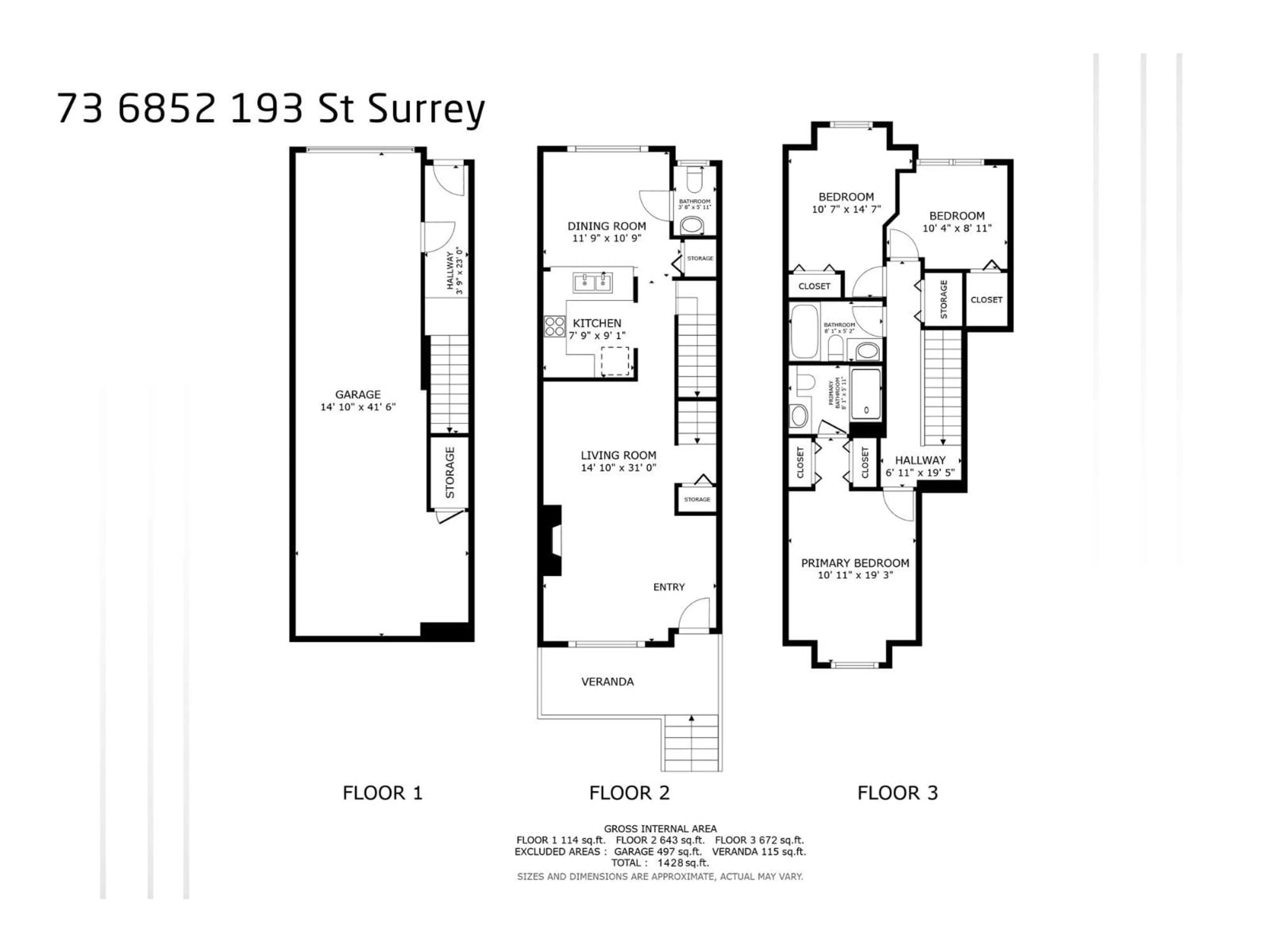 Floor plan for 73 - 6852 193 STREET, Surrey British Columbia V4N0C8