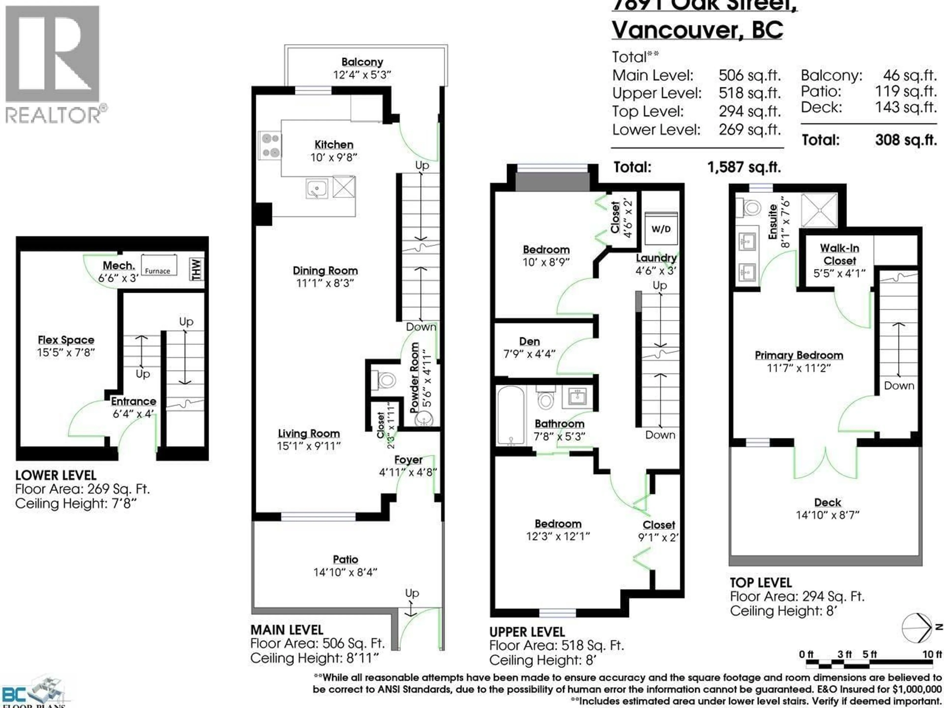 Floor plan for 7891 OAK STREET, Vancouver British Columbia V6P0H9