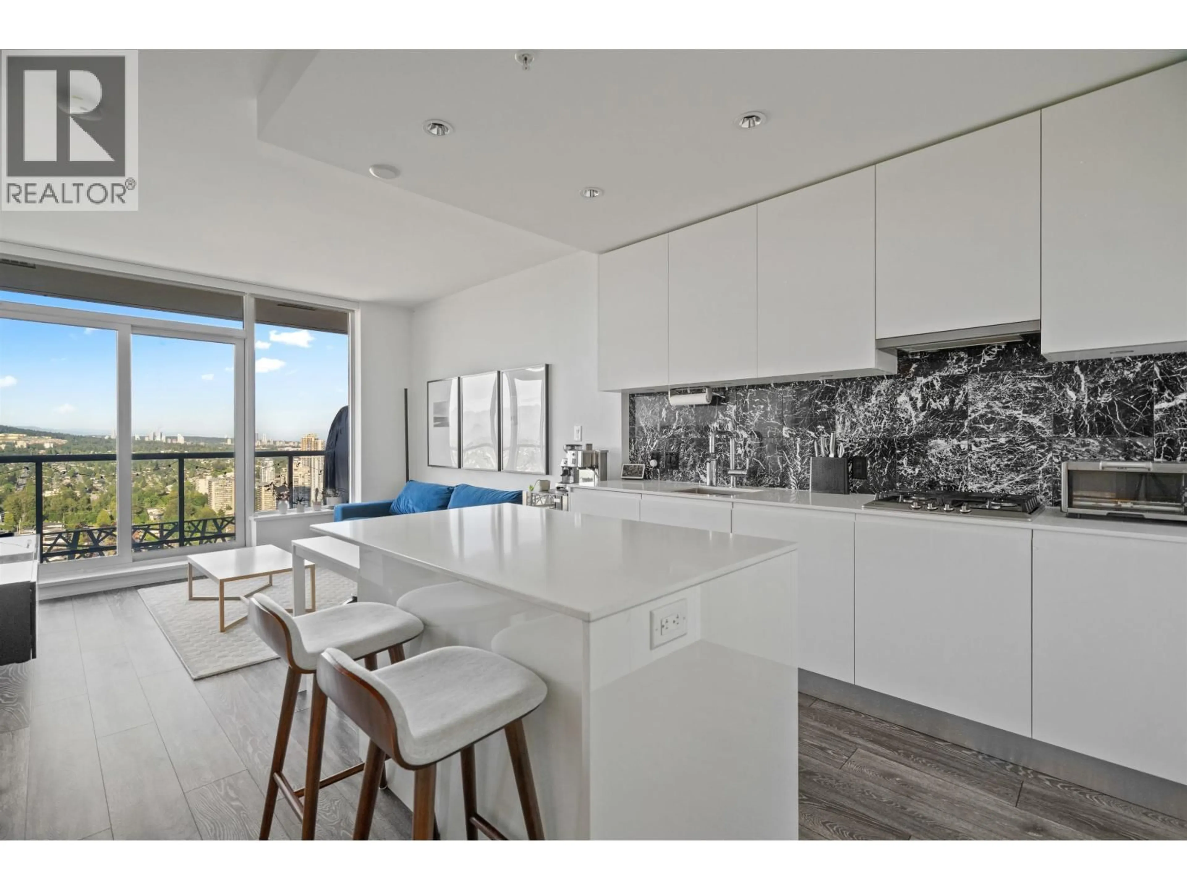 Contemporary kitchen, ceramic/tile floor for 3803 - 4510 HALIFAX WAY, Burnaby British Columbia V5C0K4