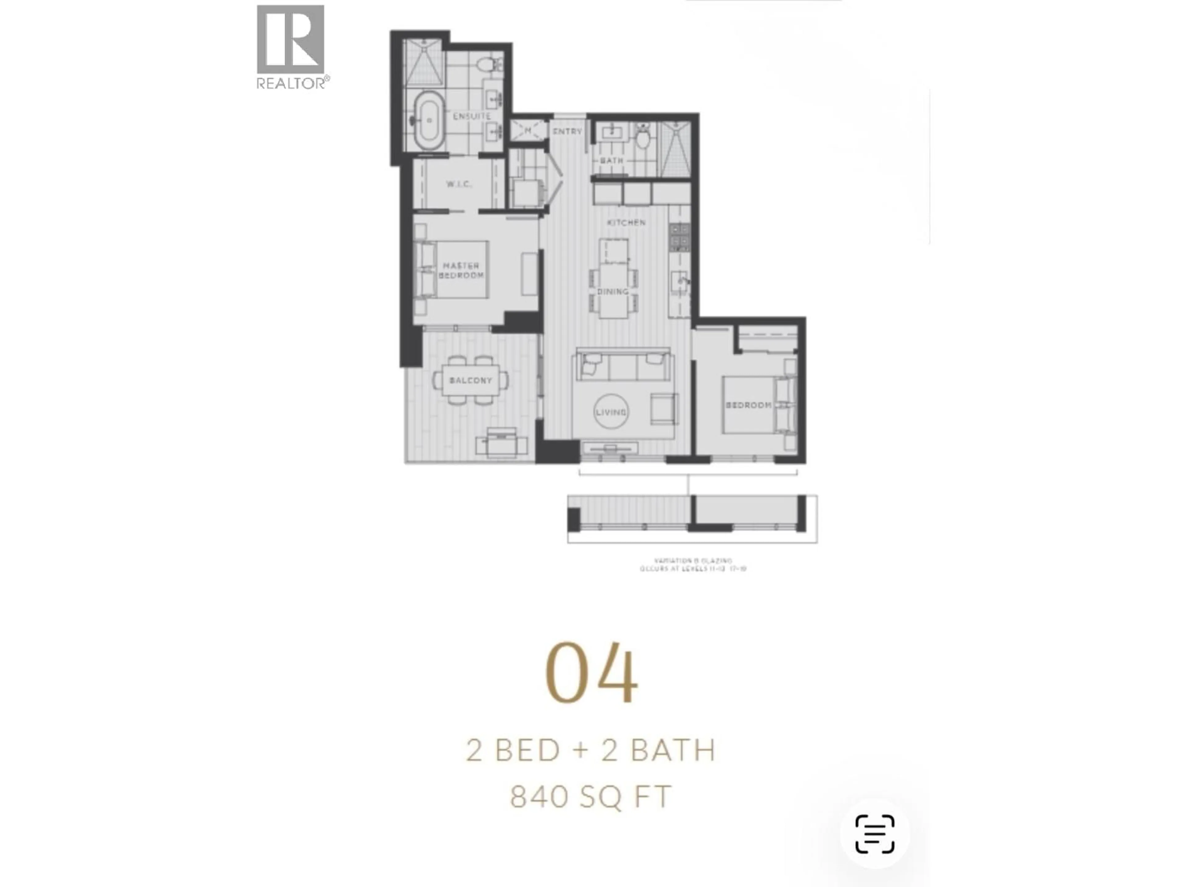 Floor plan for 1104 - 7418 PAULSON STREET, Vancouver British Columbia V6P0K2