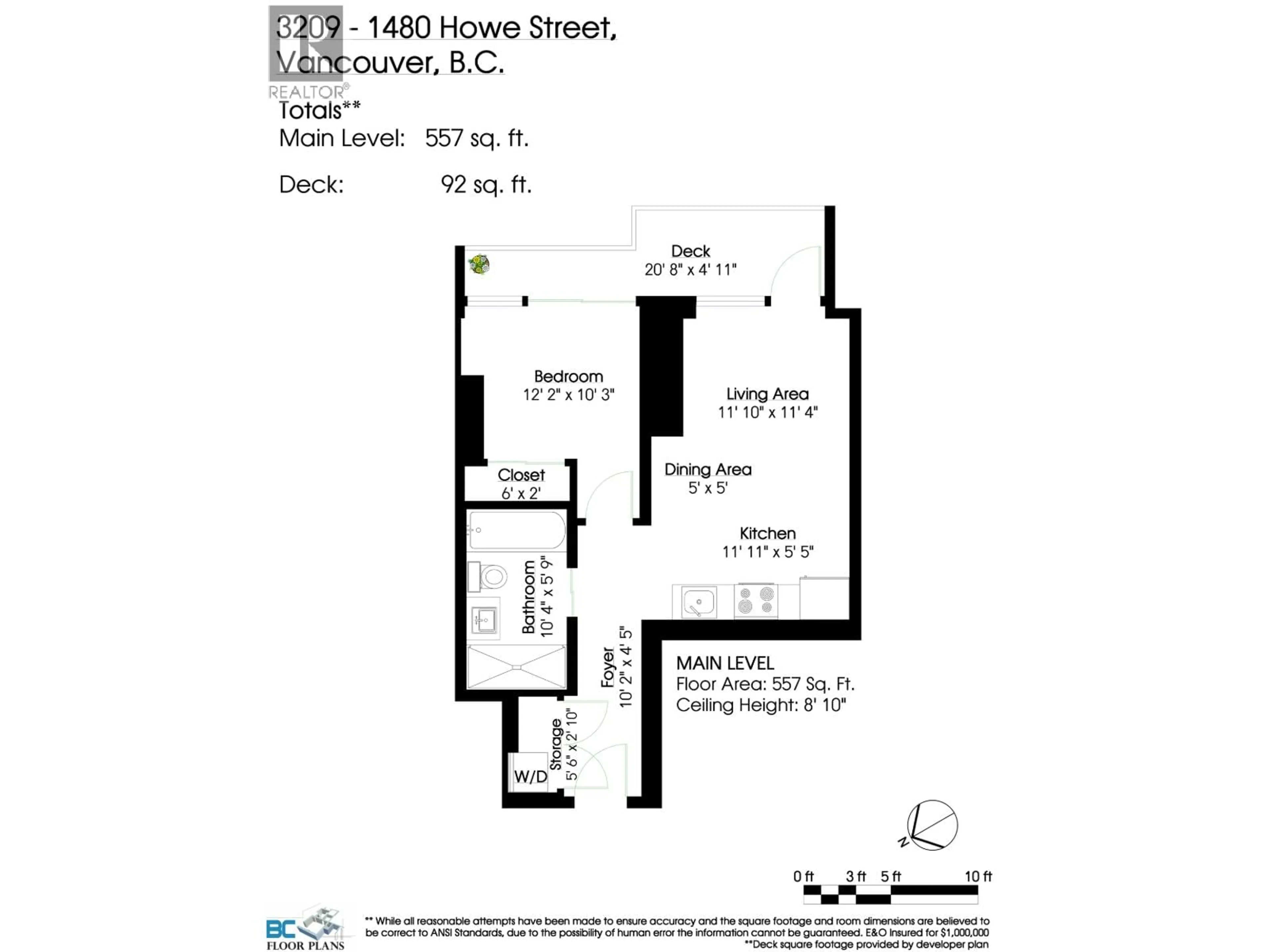 Floor plan for 3209 - 1480 HOWE STREET, Vancouver British Columbia V6Z0G5