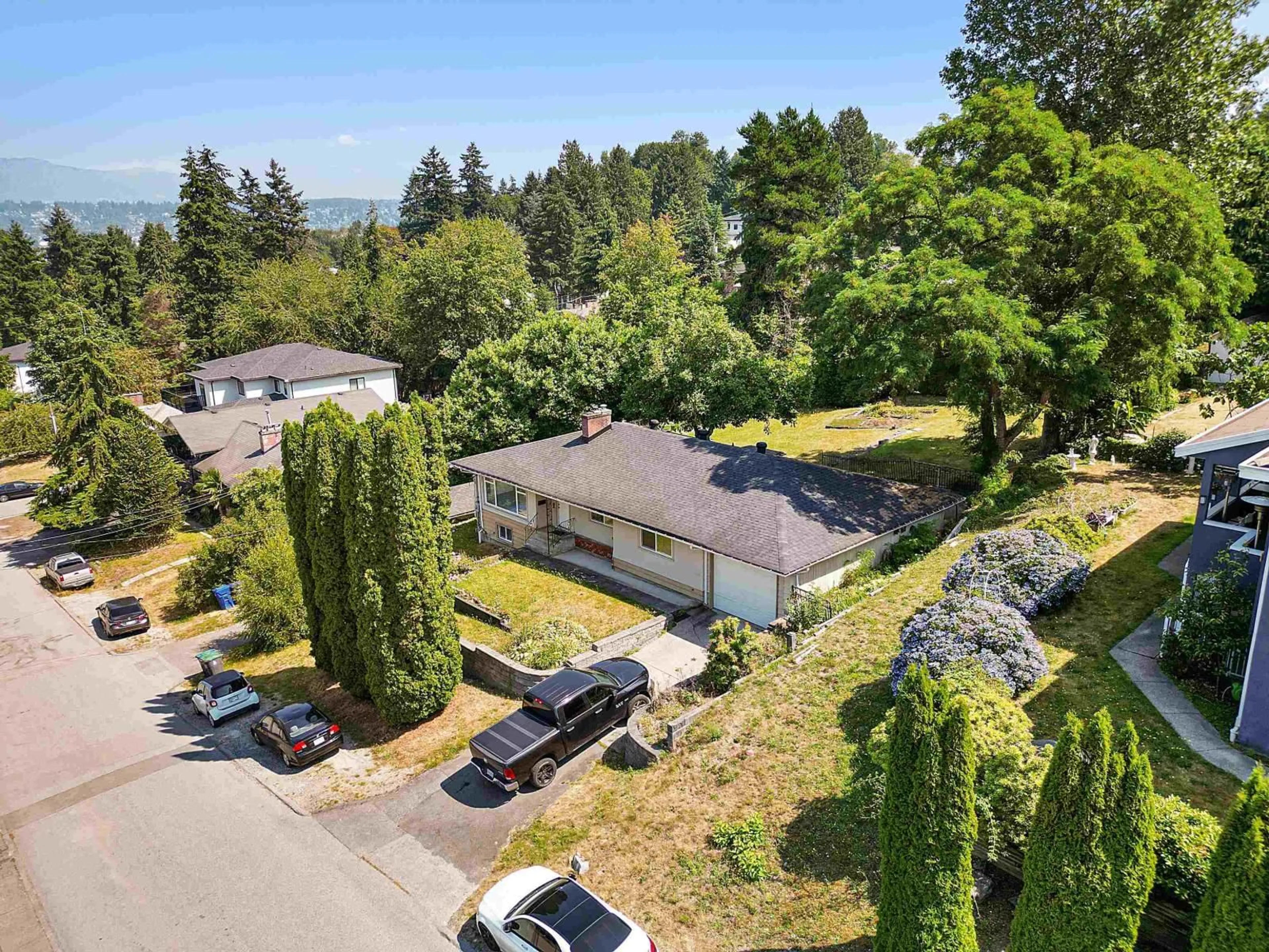 A pic from outside/outdoor area/front of a property/back of a property/a pic from drone, mountain view for 11028 129A STREET, Surrey British Columbia V3T3L1