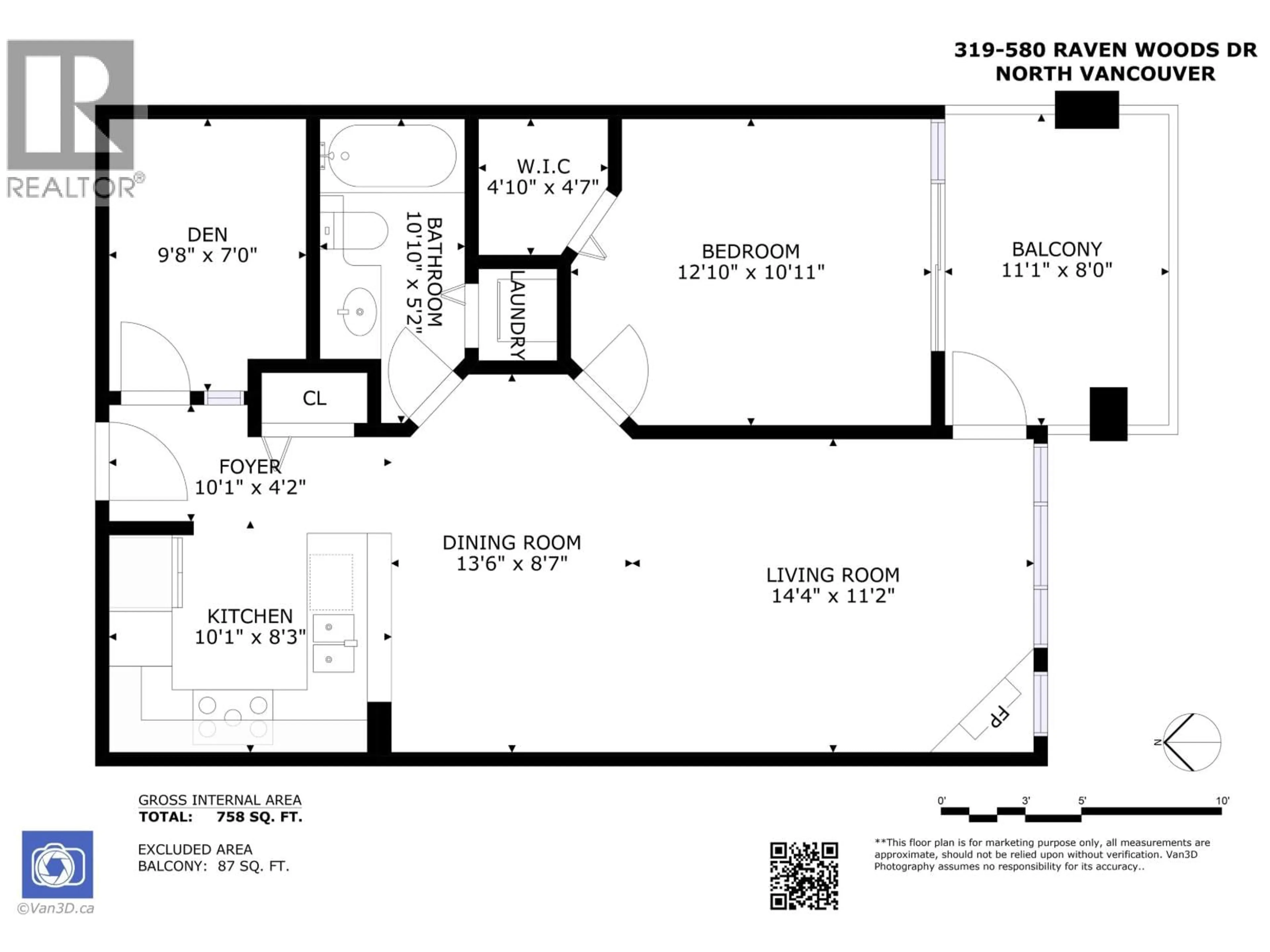 Floor plan for 319 - 580 RAVEN WOODS DRIVE, North Vancouver British Columbia V7G2T2