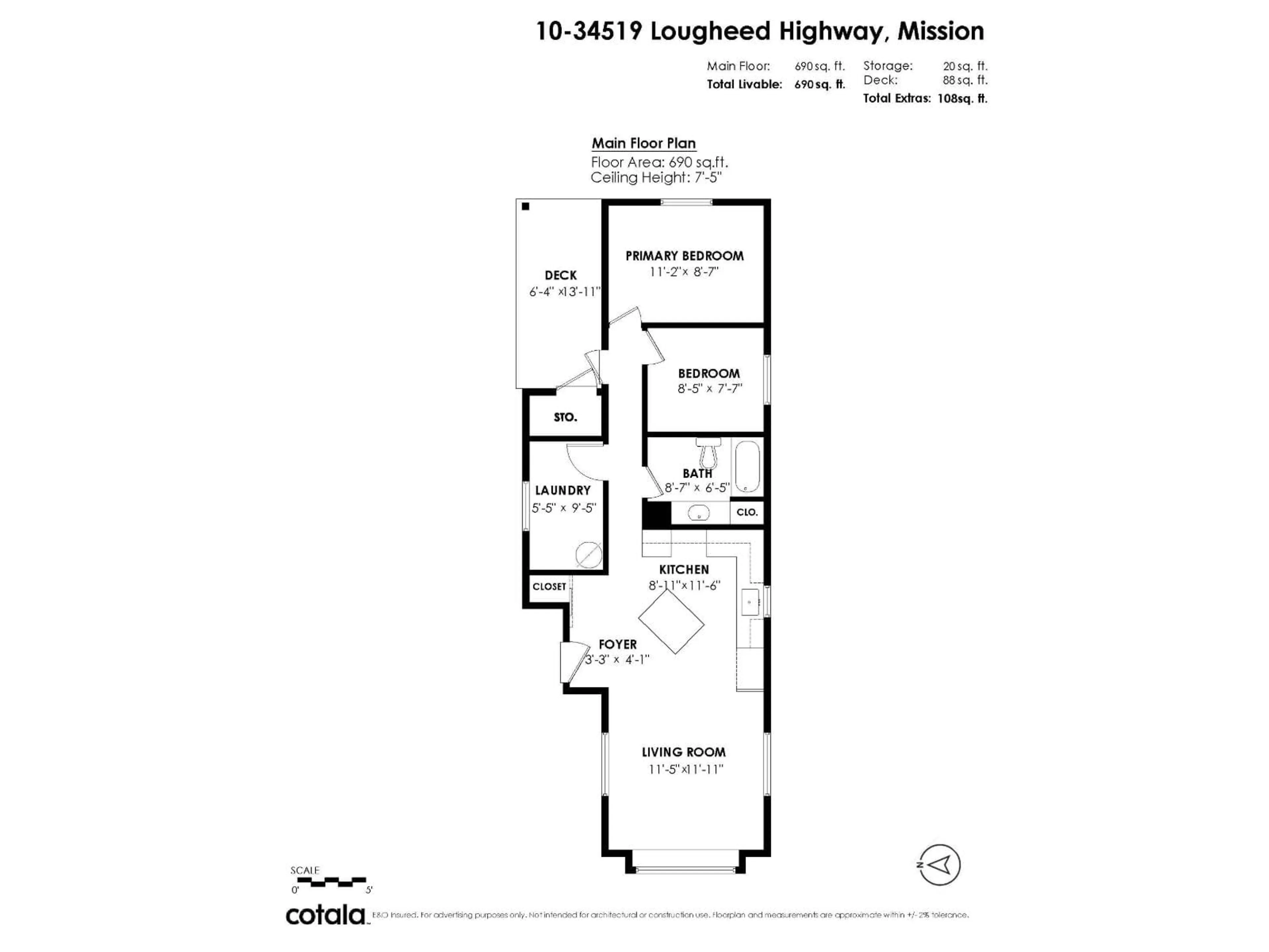 Floor plan for 10 - 34519 LOUGHEED HIGHWAY, Mission British Columbia V2V6N7