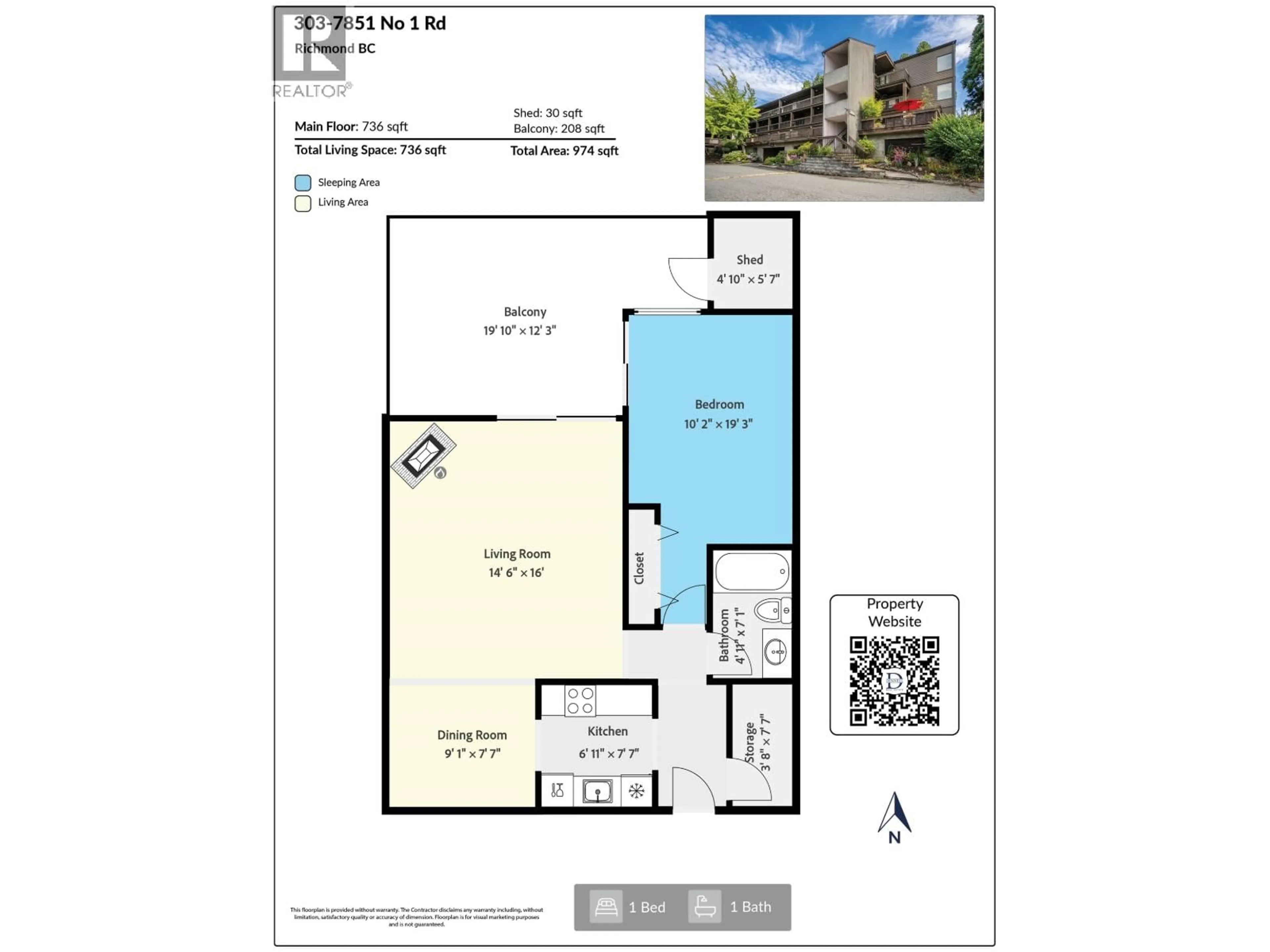 Floor plan for 303 - 7851 NO. 1 ROAD, Richmond British Columbia V7C1T7
