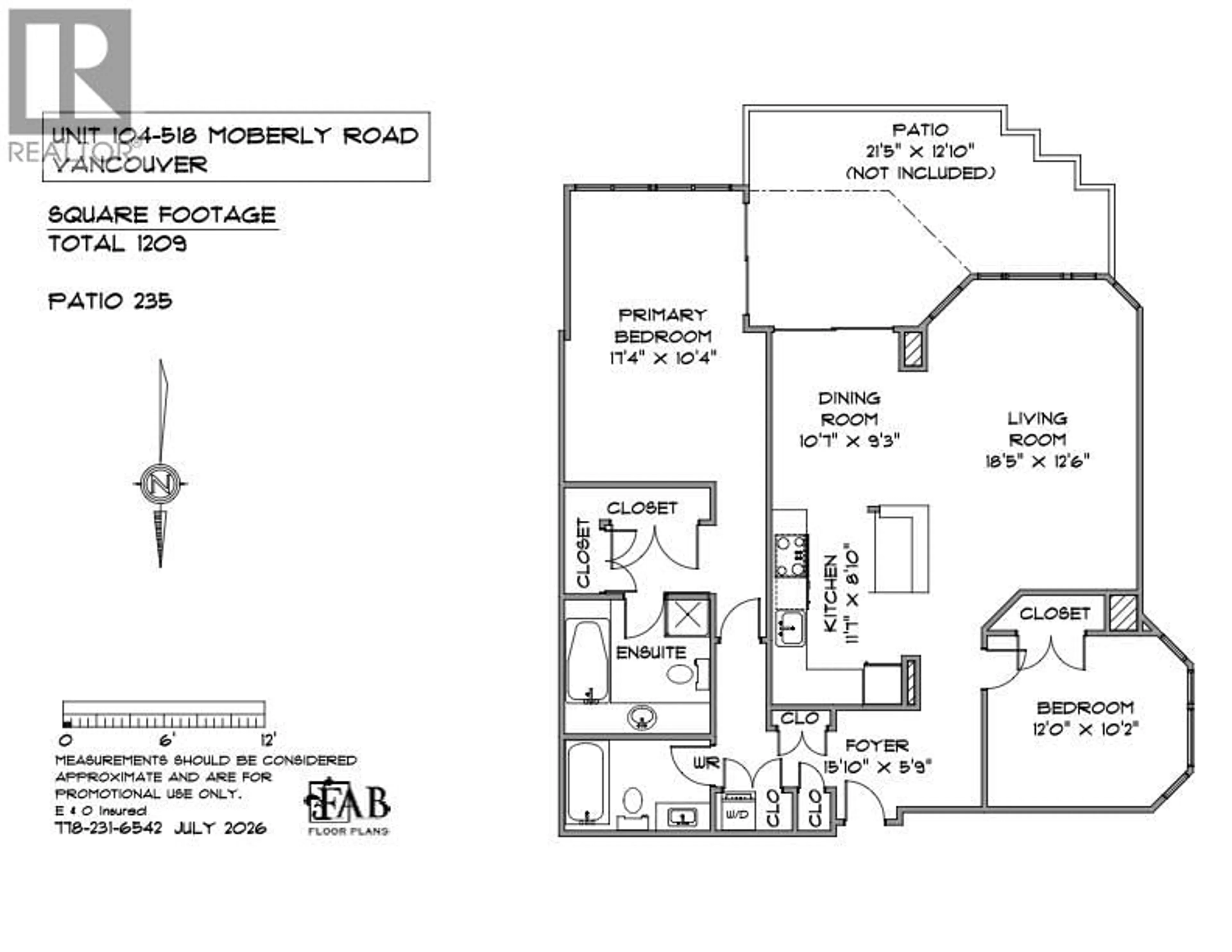 Floor plan for 104 - 518 MOBERLY ROAD, Vancouver British Columbia V5Z4G3