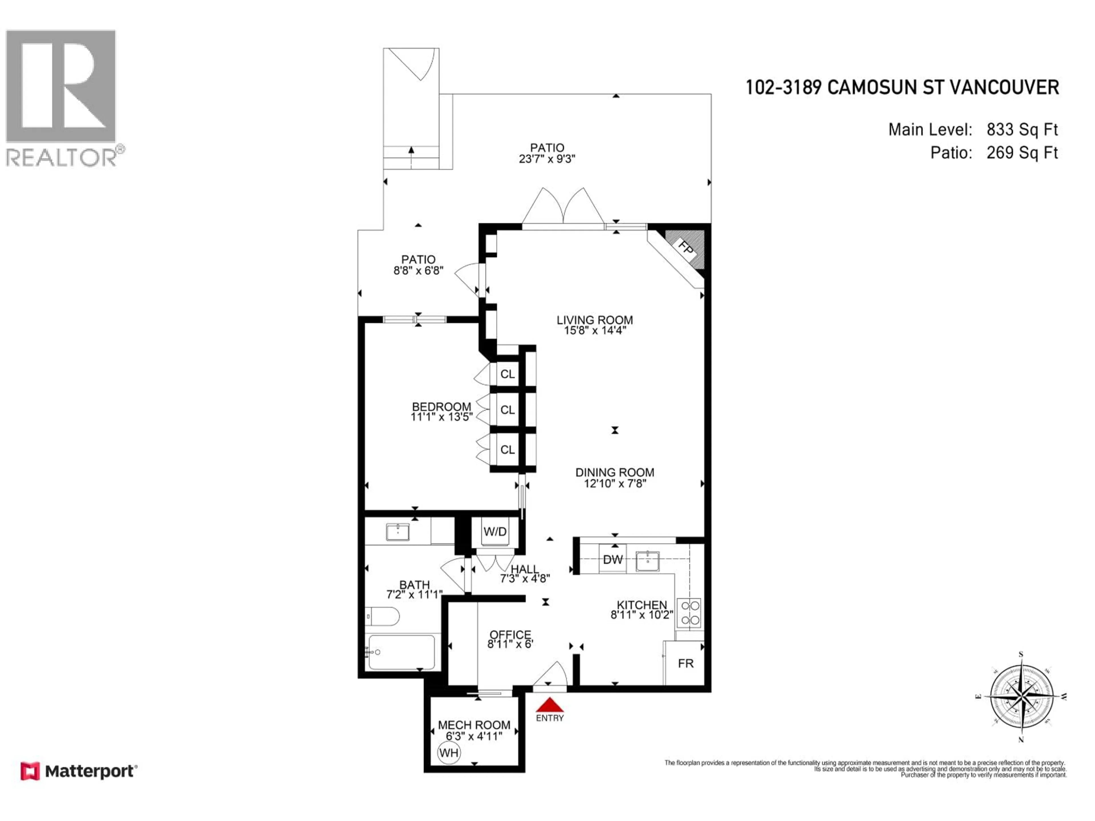 Floor plan for W102 - 3189 CAMOSUN STREET, Vancouver British Columbia V6R3X2