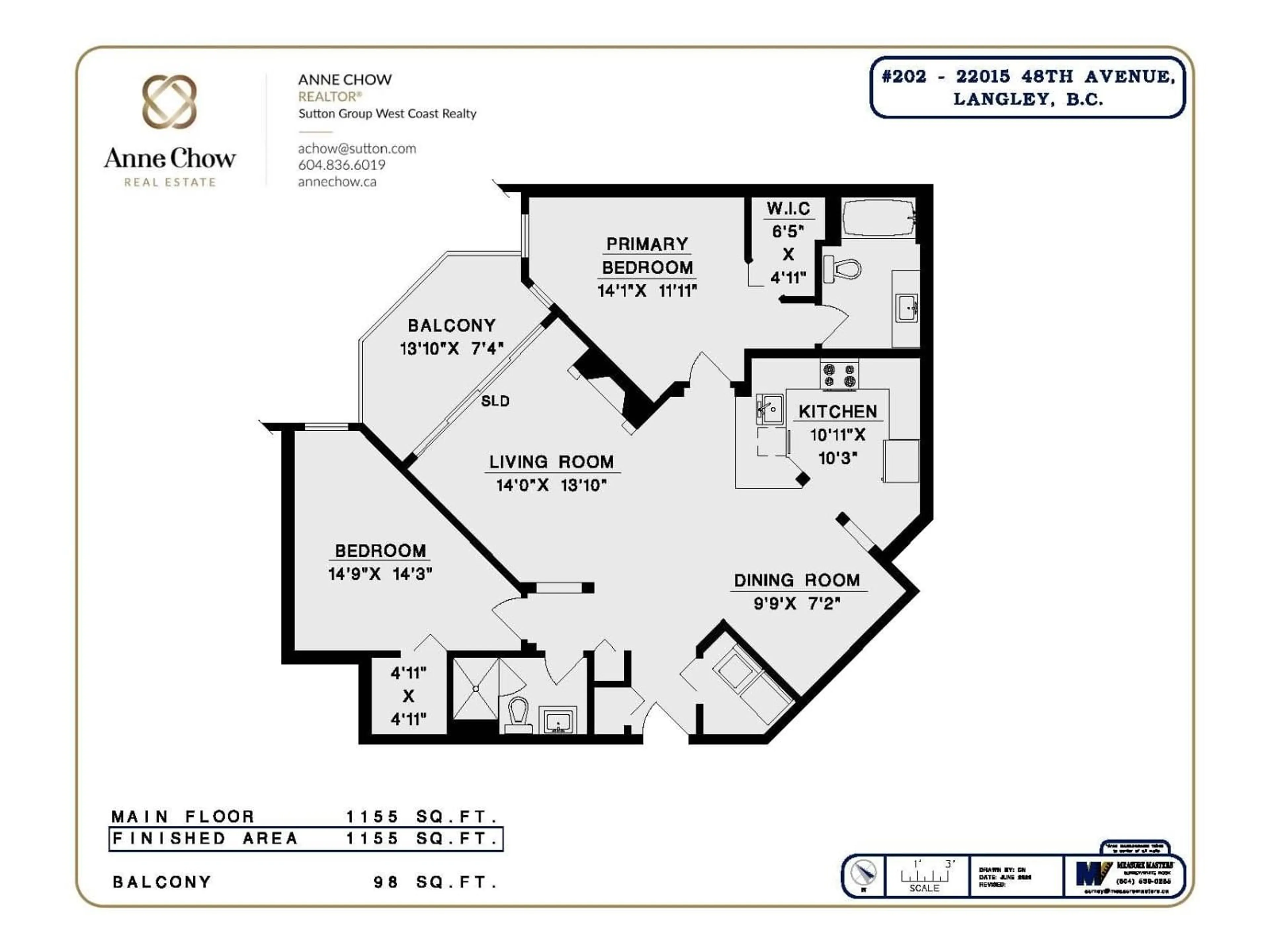 Floor plan for 202 - 22015 48 AVENUE, Langley British Columbia V3A8L3