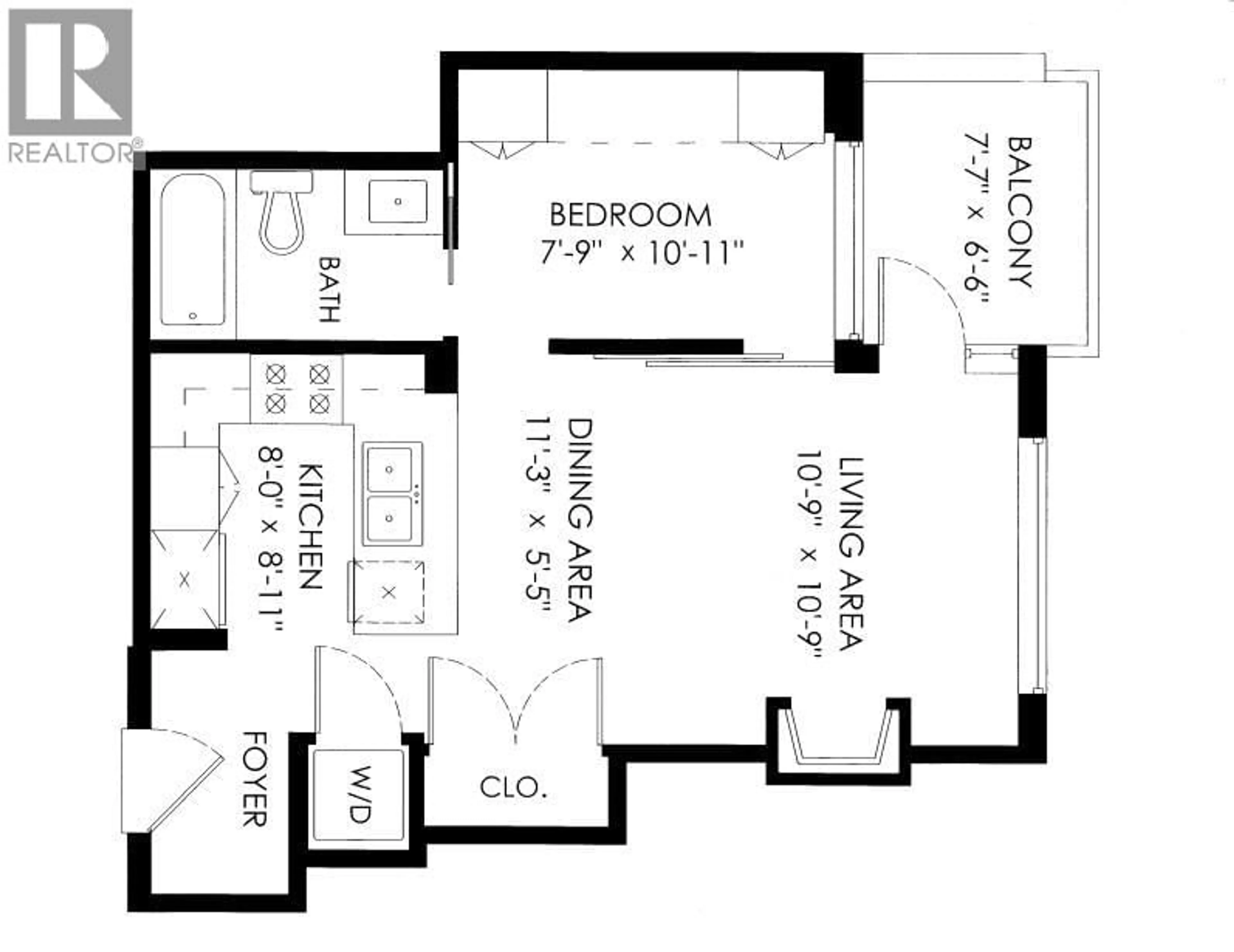 Floor plan for 1301 - 158 13 STREET, North Vancouver British Columbia V7M0A7