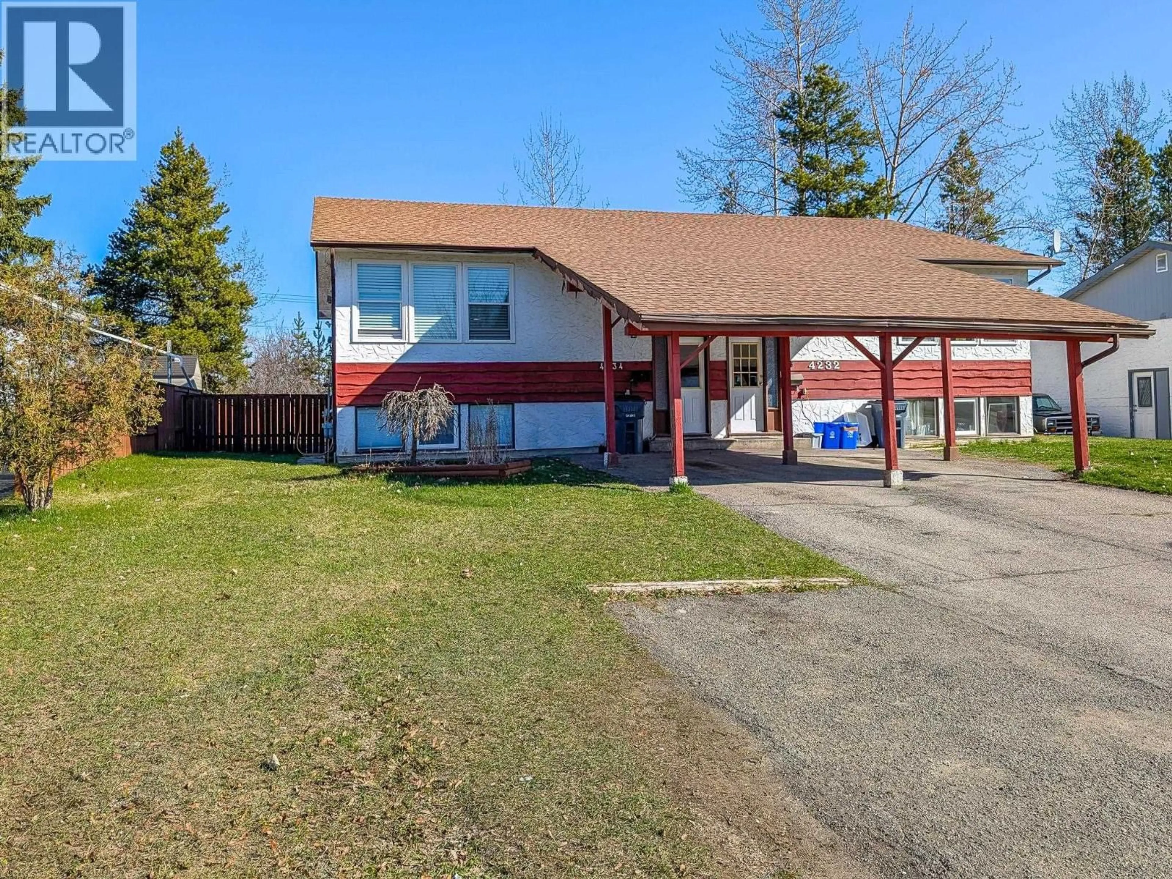 A pic from outside/outdoor area/front of a property/back of a property/a pic from drone, street for 4234 QUENTIN AVENUE, Prince George British Columbia V2M5L3