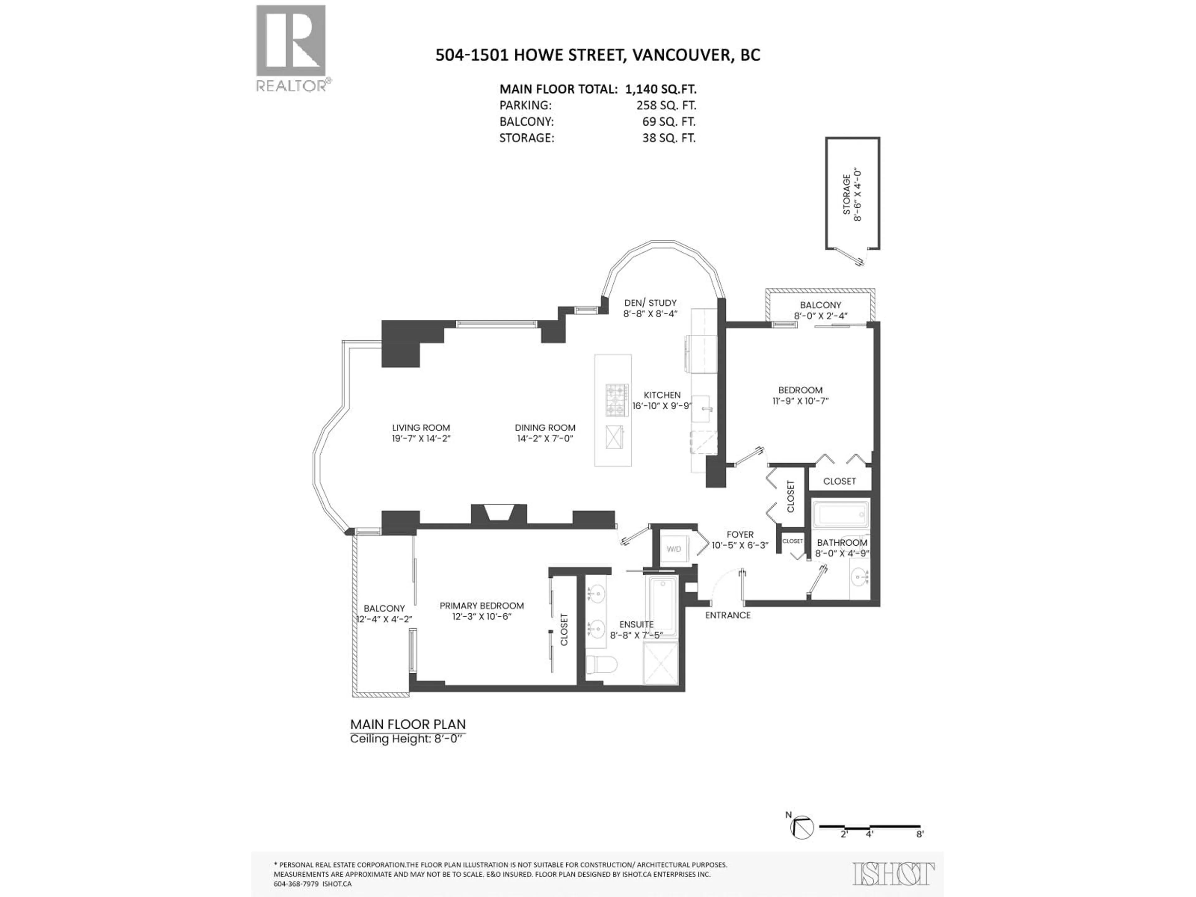 Floor plan for 504 - 1501 HOWE STREET, Vancouver British Columbia V6Z2P8