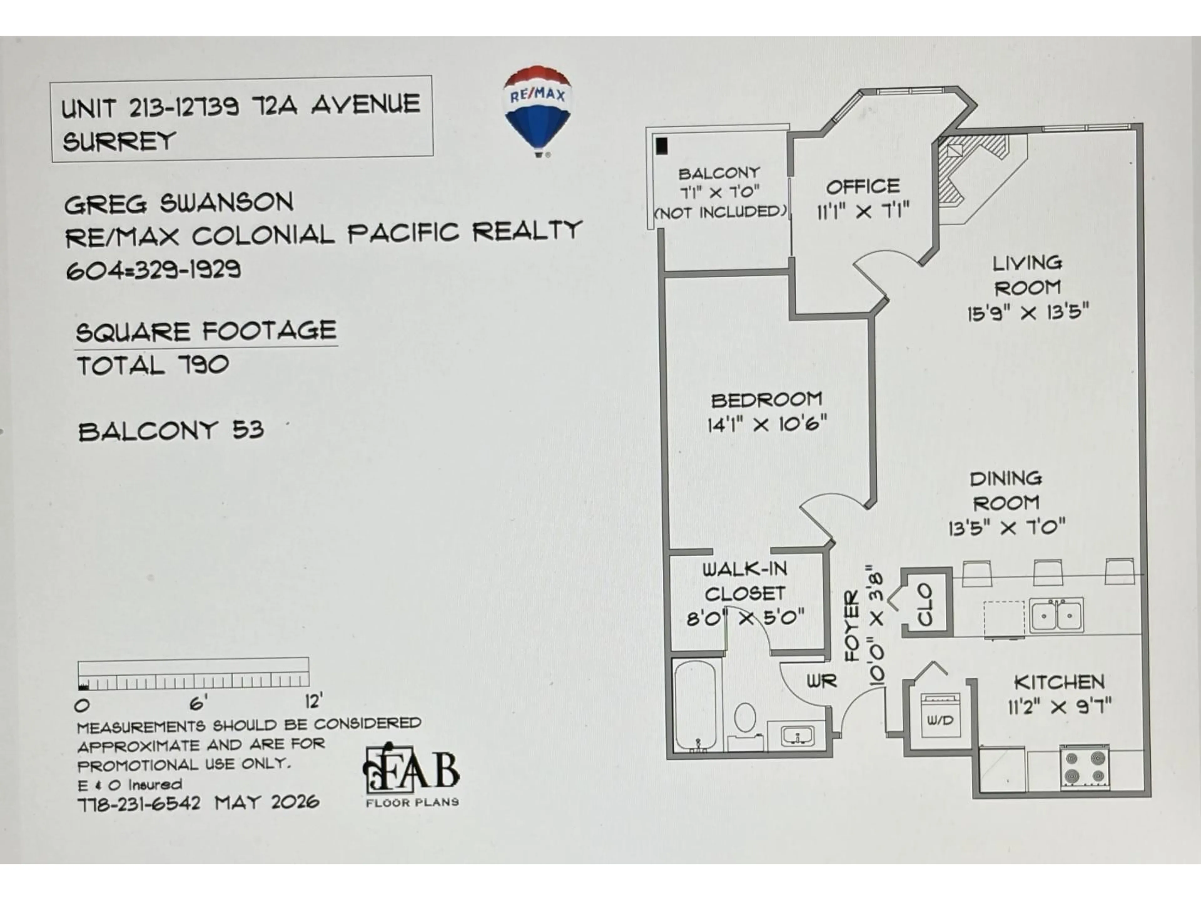 Floor plan for 213 - 12739 72 AVENUE, Surrey British Columbia V3W2M7