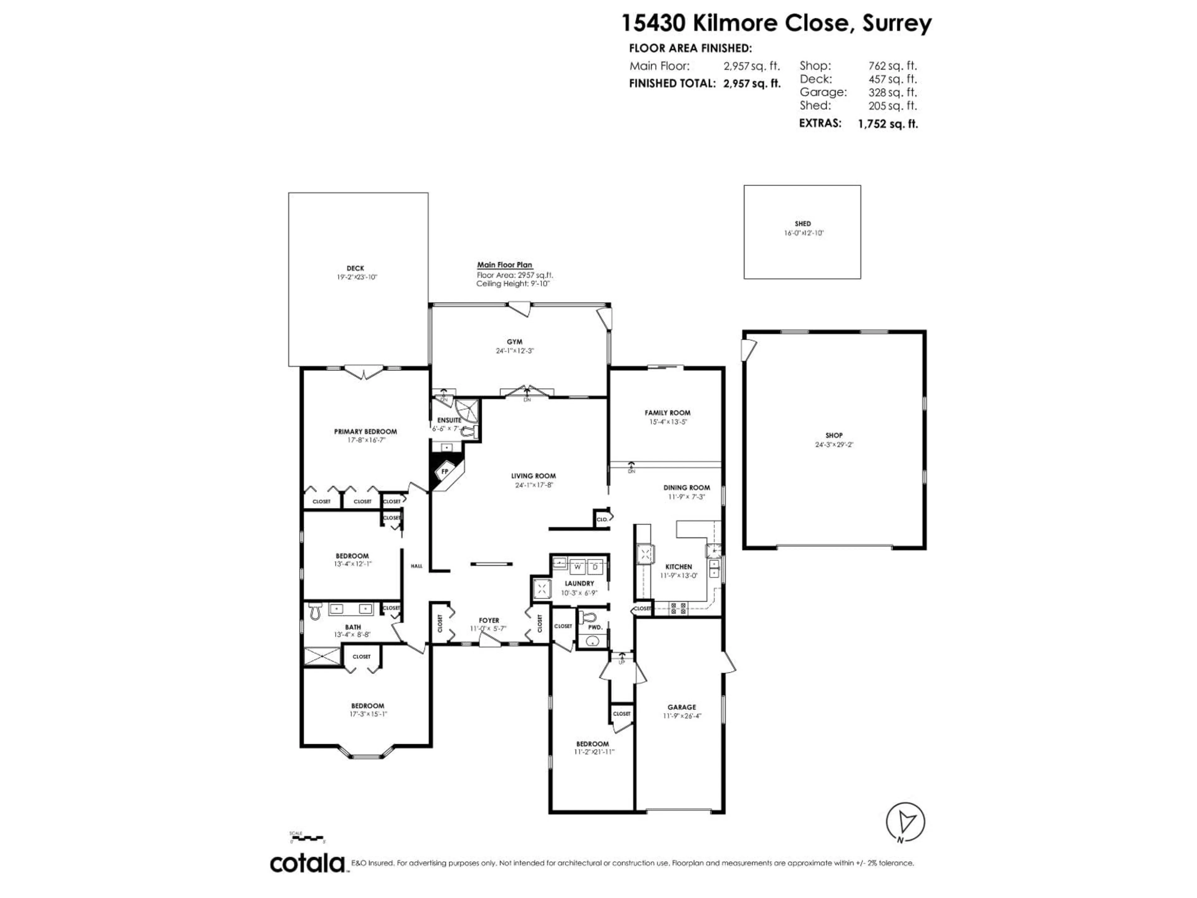Floor plan for 15430 KILMORE CLOSE, Surrey British Columbia V3S6N9