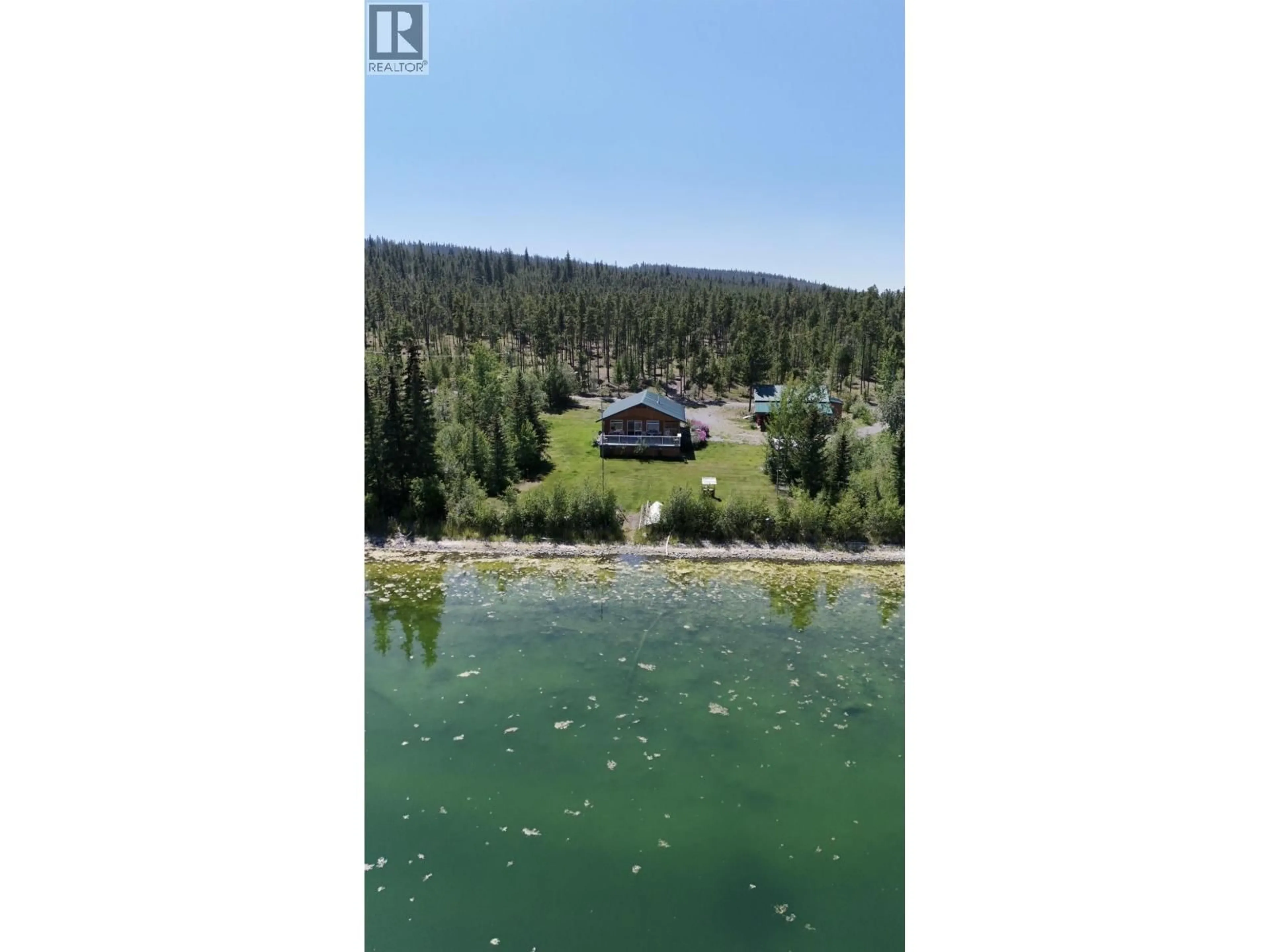 A pic from outside/outdoor area/front of a property/back of a property/a pic from drone, water/lake/river/ocean view for 3608 PUNTZI LAKE ROAD, Chilcotin British Columbia V0L1H0