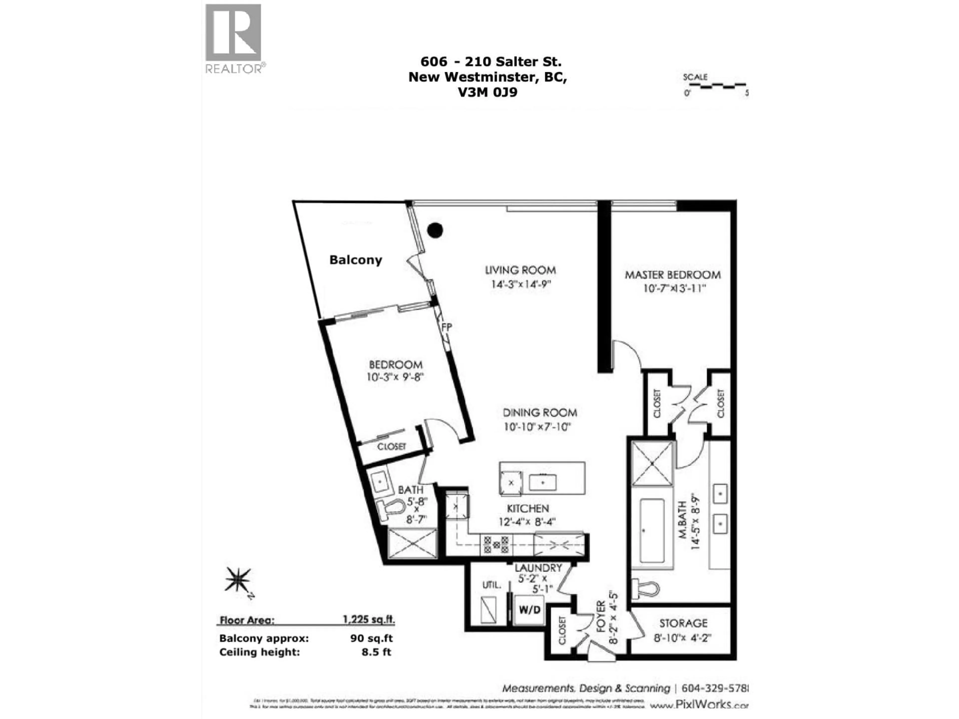Floor plan for 606 - 210 SALTER STREET, New Westminster British Columbia V3M0J9