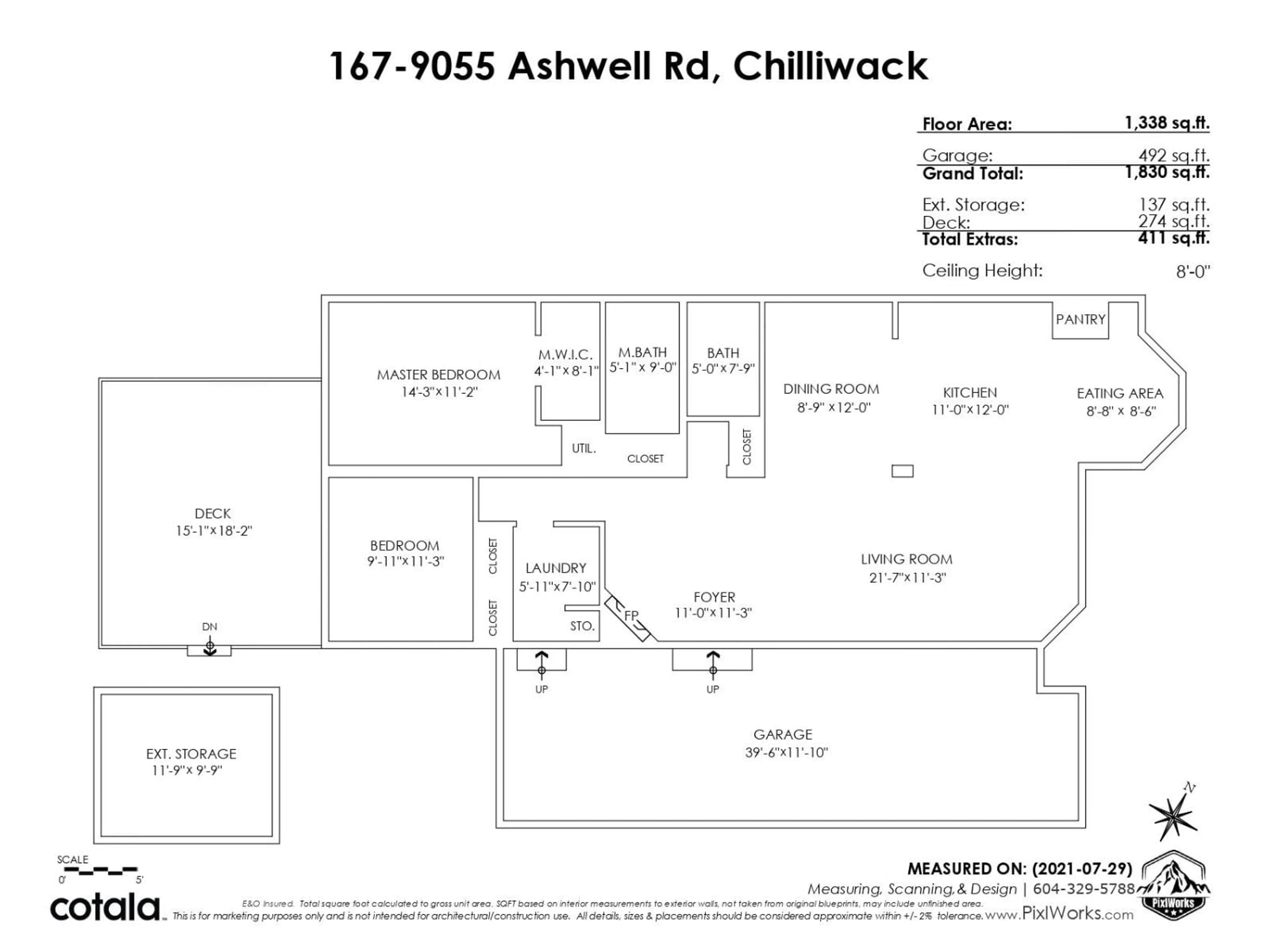 Floor plan for 167 - 9055 ASHWELL ROAD, Chilliwack British Columbia V2P7S6