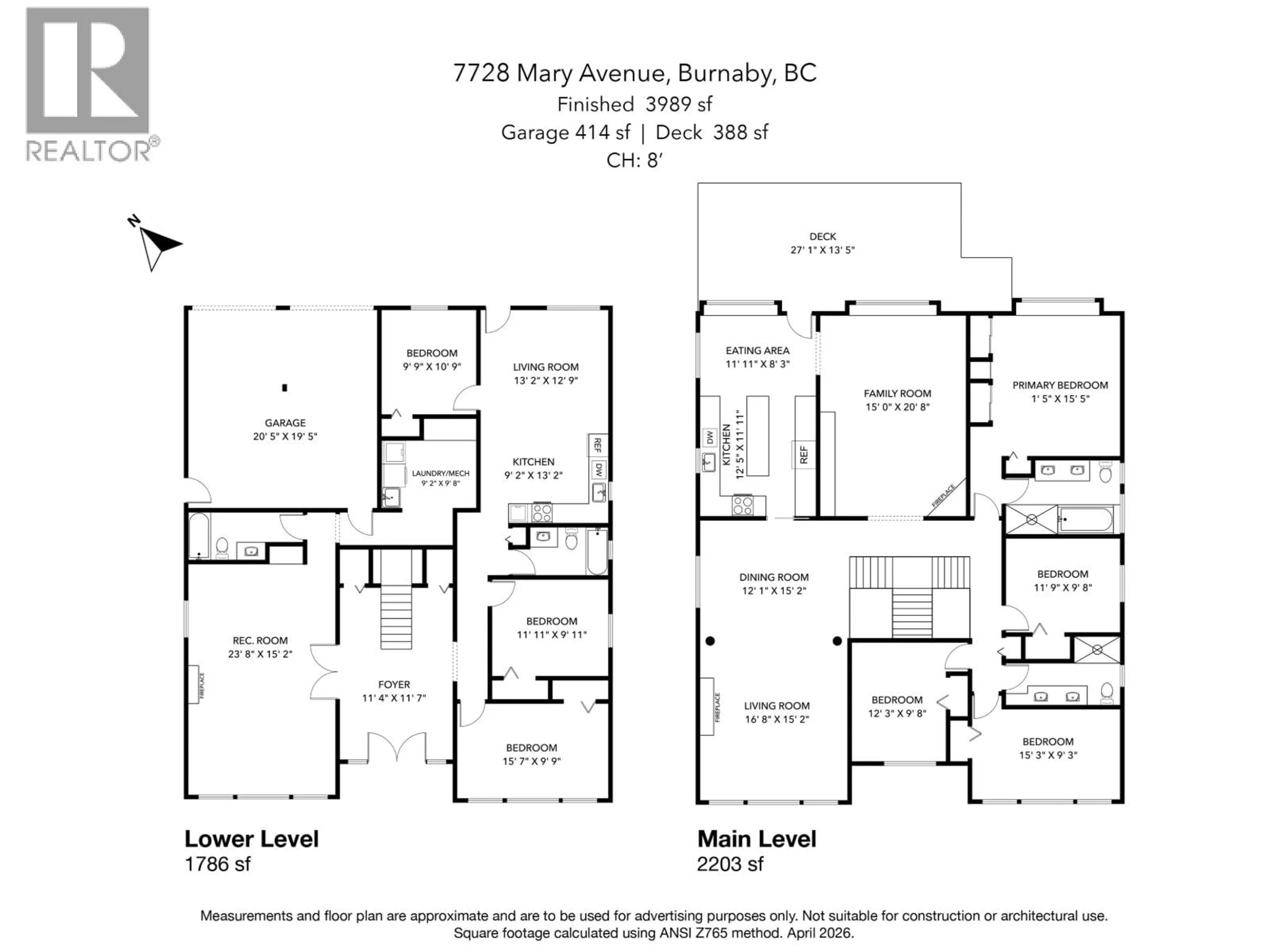 Floor plan for 7728 MARY AVENUE, Burnaby British Columbia V3N3G8