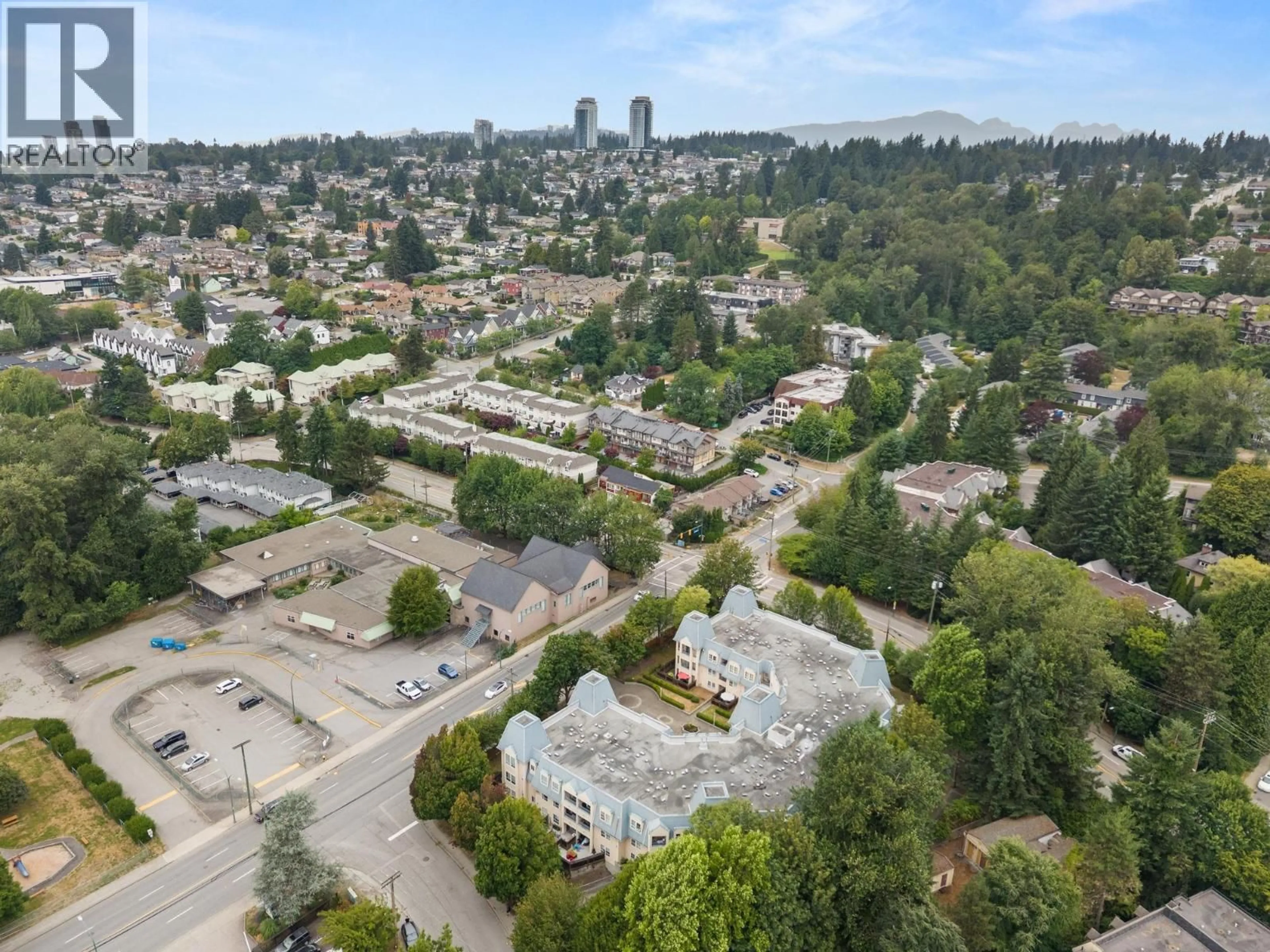 A pic from outside/outdoor area/front of a property/back of a property/a pic from drone, city buildings view from balcony for 112 - 295 SCHOOLHOUSE STREET, Coquitlam British Columbia V3K6X5