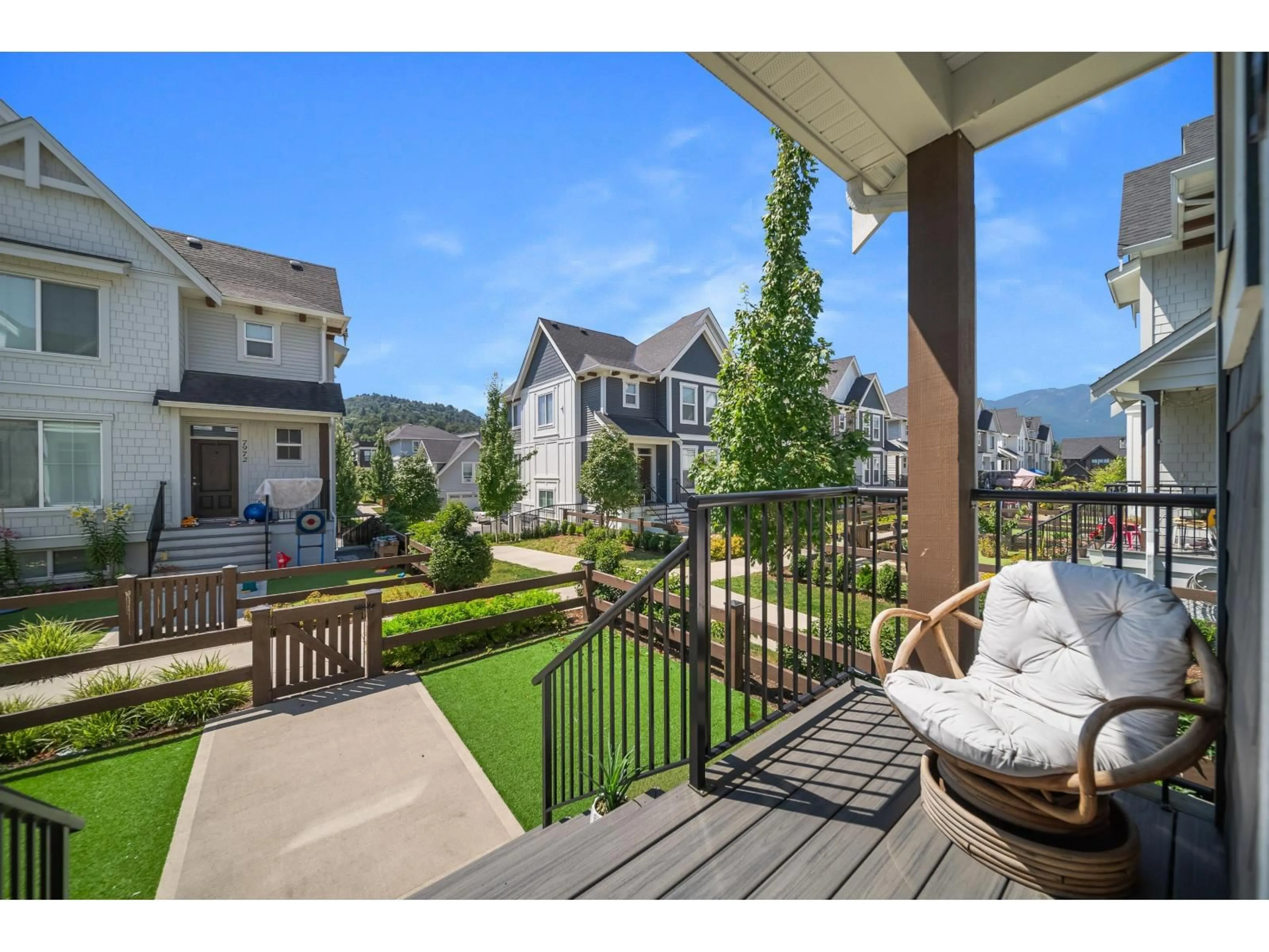 Patio, mountain view for 8173 FOXFERN ROAD, Chilliwack British Columbia V2R6G6