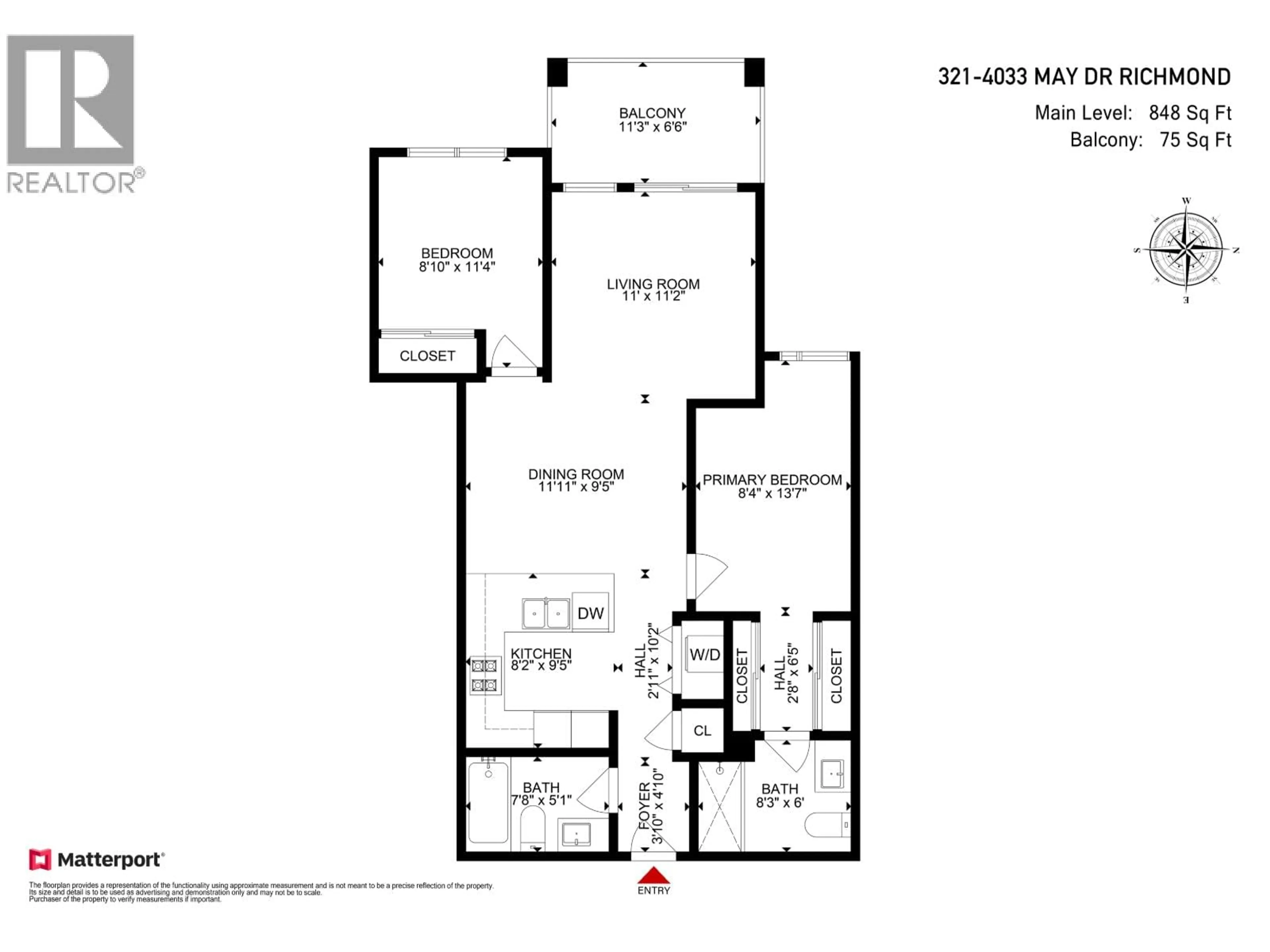 Floor plan for 321 - 4033 MAY DRIVE, Richmond British Columbia V6X0T3