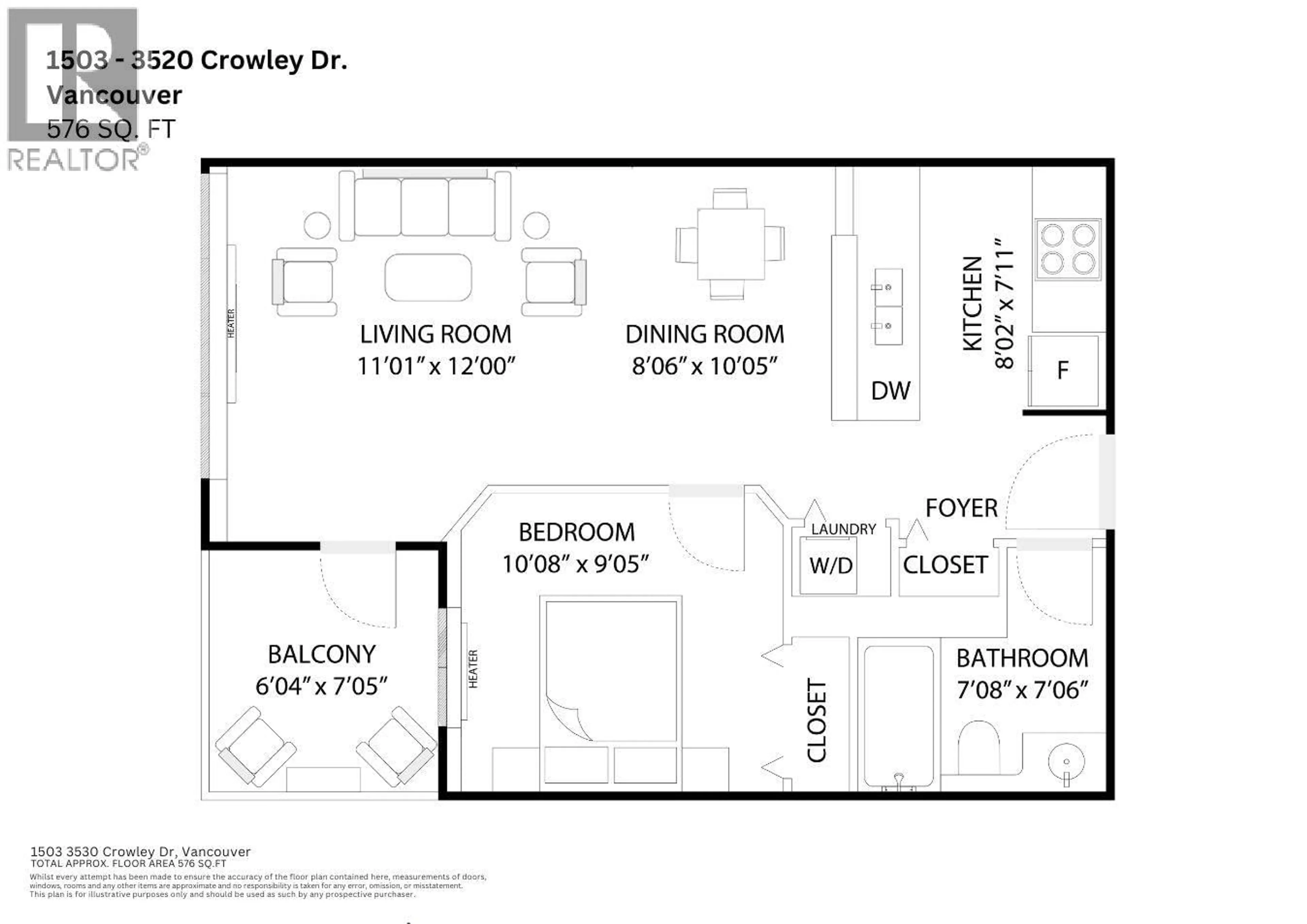 Floor plan for 1503 - 3520 CROWLEY DRIVE, Vancouver British Columbia V5R6G9