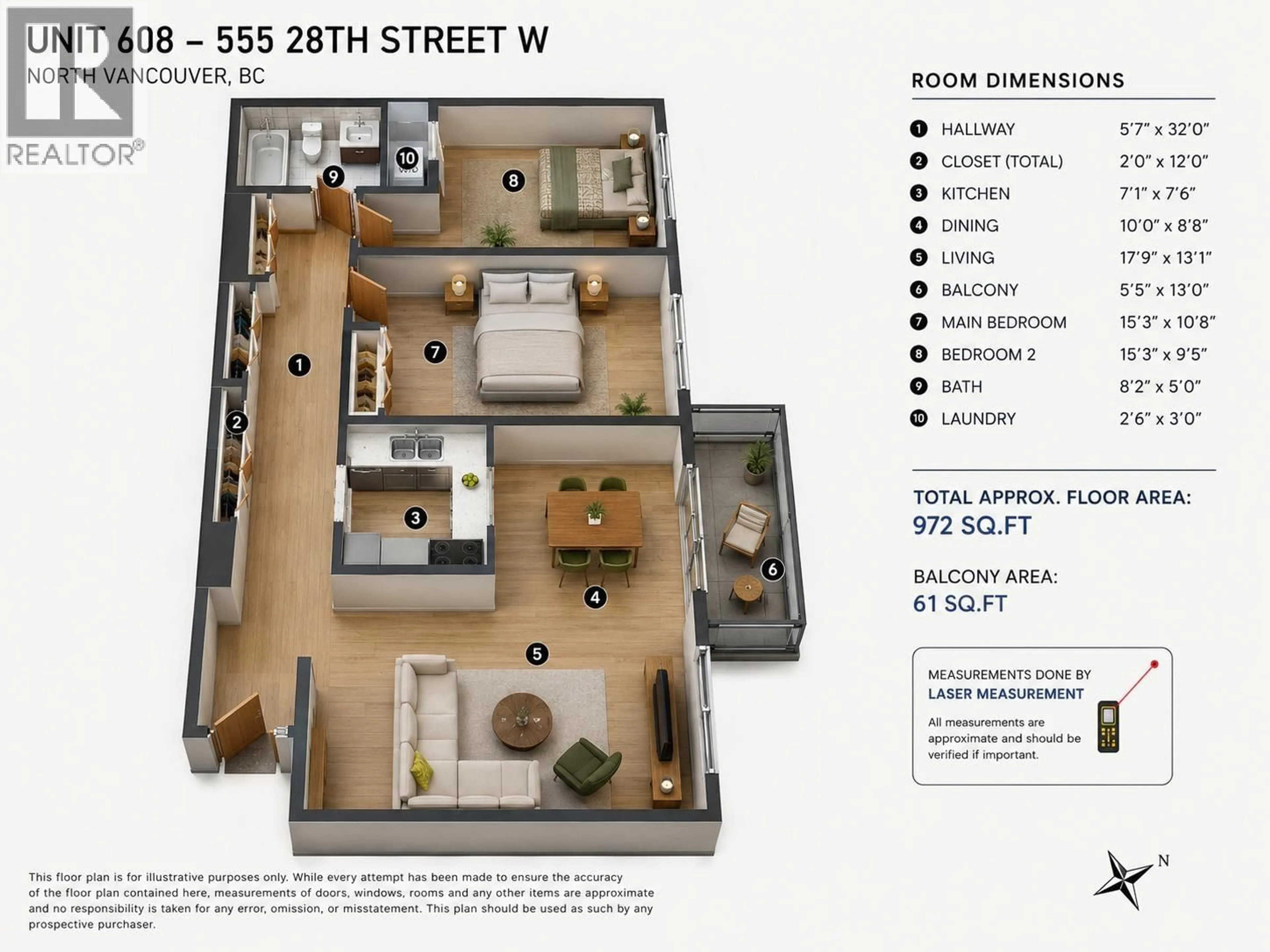 Floor plan for 608 - 555 W 28TH STREET, North Vancouver British Columbia V7N2J7