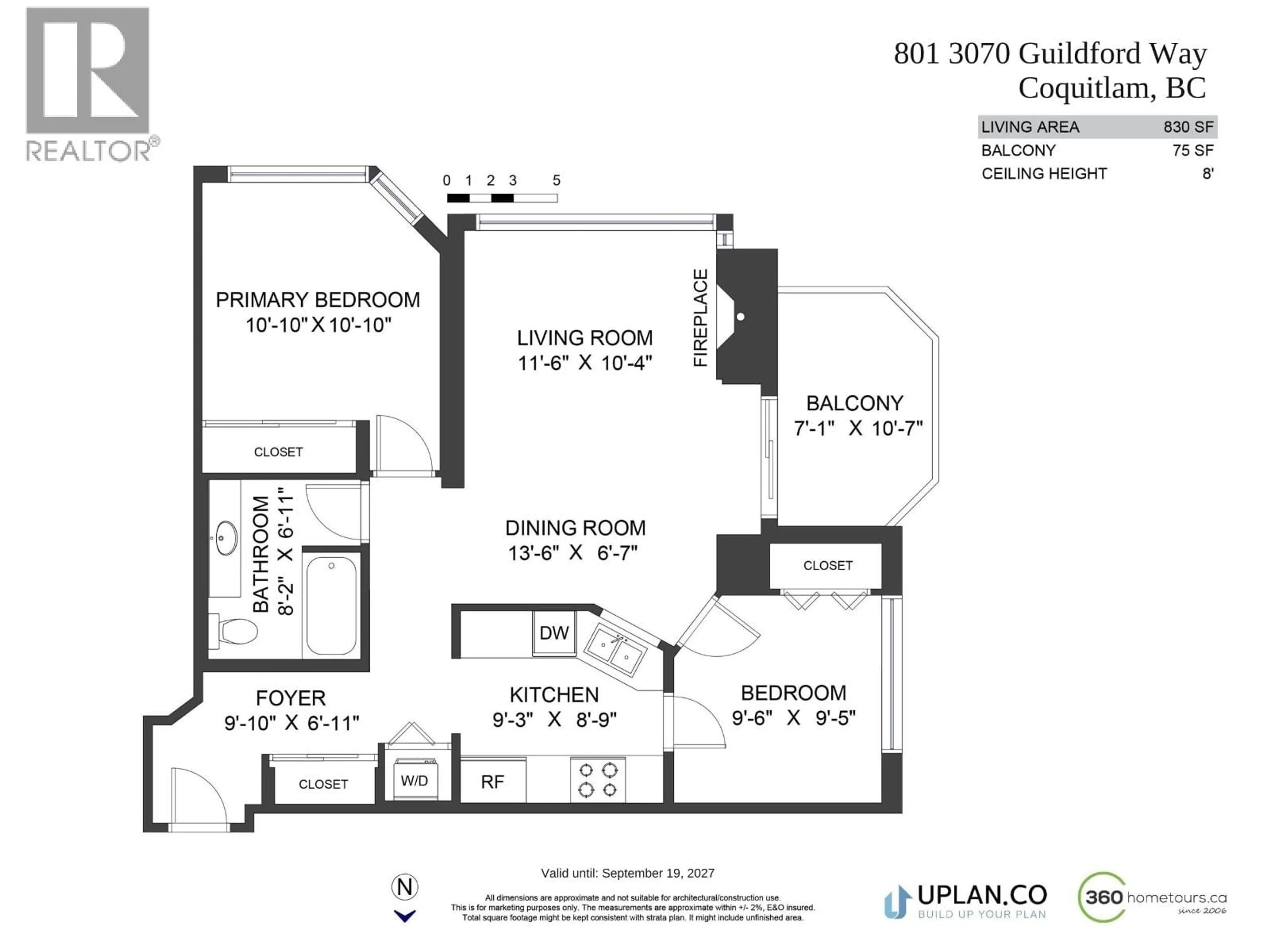 Floor plan for 801 - 3070 GUILDFORD WAY, Coquitlam British Columbia V3B7R8
