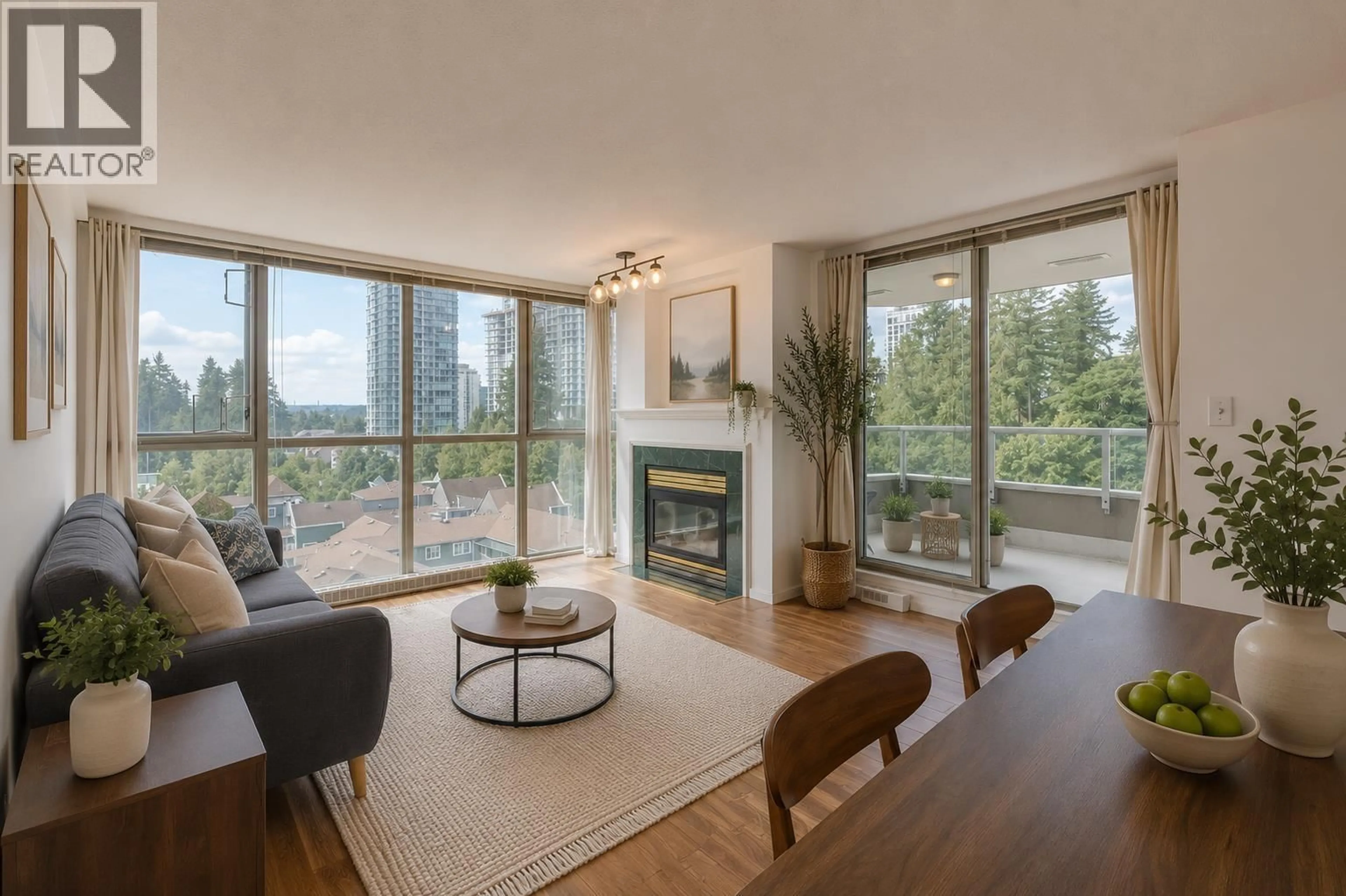 Living room with furniture, wood/laminate floor for 801 - 3070 GUILDFORD WAY, Coquitlam British Columbia V3B7R8