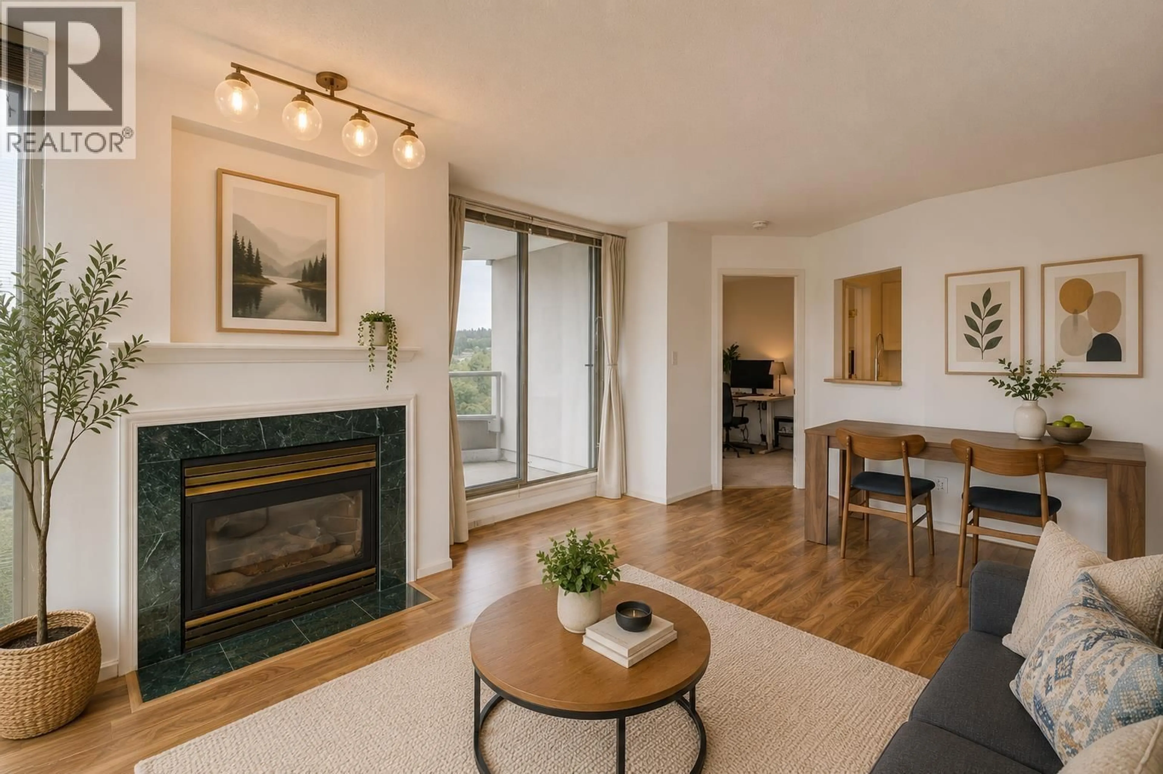 Living room with furniture, wood/laminate floor for 801 - 3070 GUILDFORD WAY, Coquitlam British Columbia V3B7R8