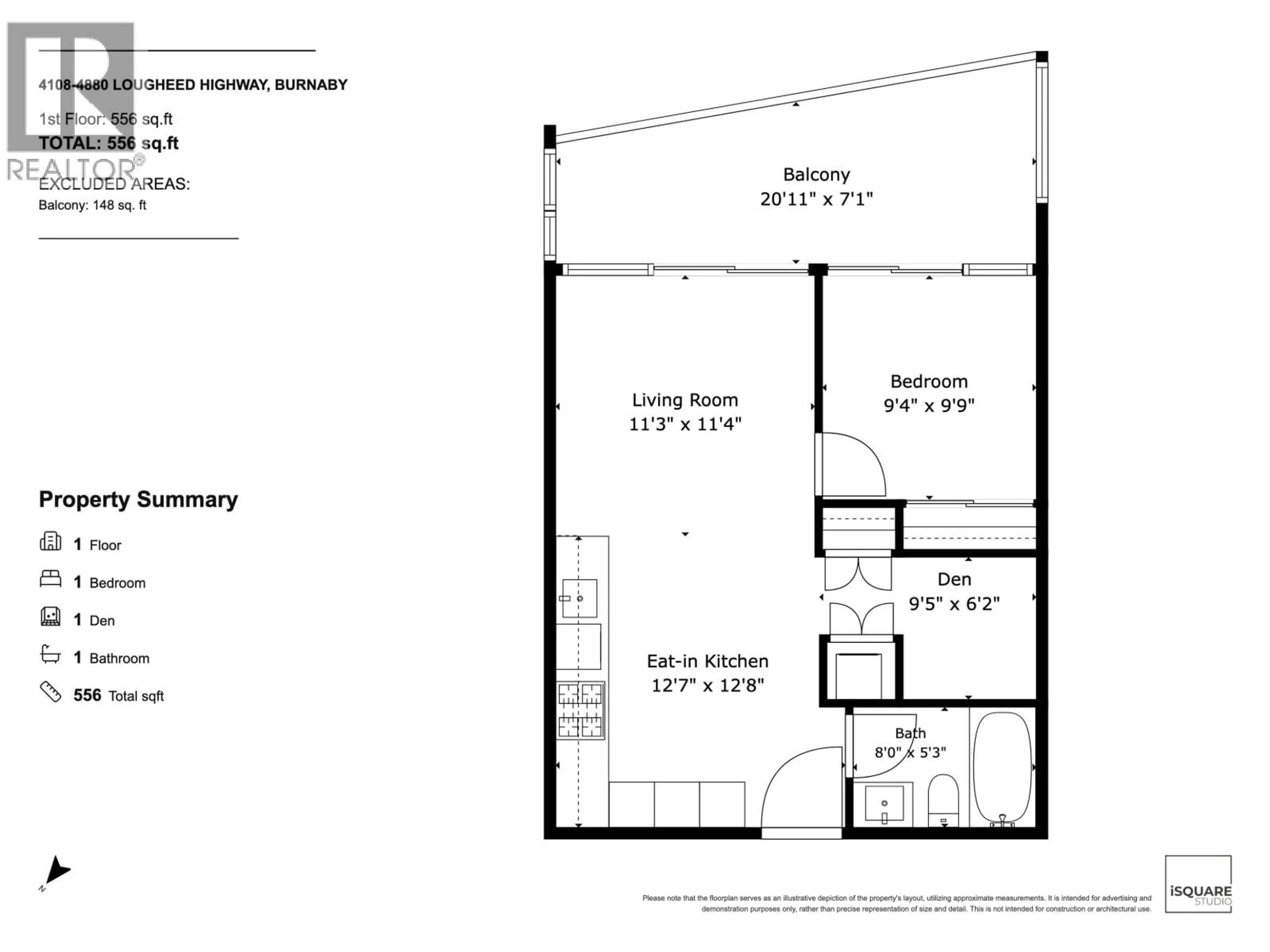 Floor plan for 4108 - 4880 LOUGHEED HIGHWAY, Burnaby British Columbia V5C0N1