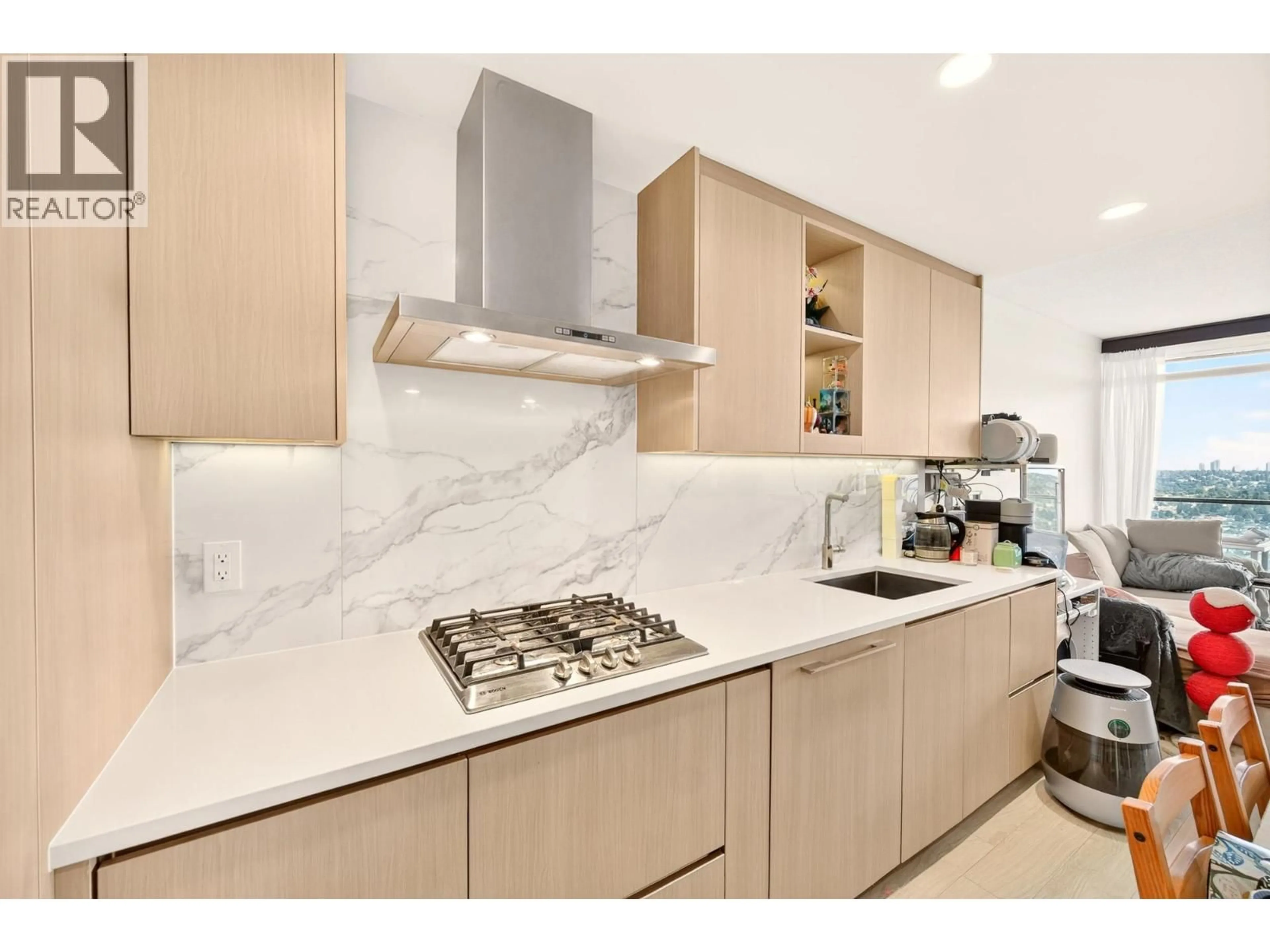 Contemporary kitchen, ceramic/tile floor for 4108 - 4880 LOUGHEED HIGHWAY, Burnaby British Columbia V5C0N1
