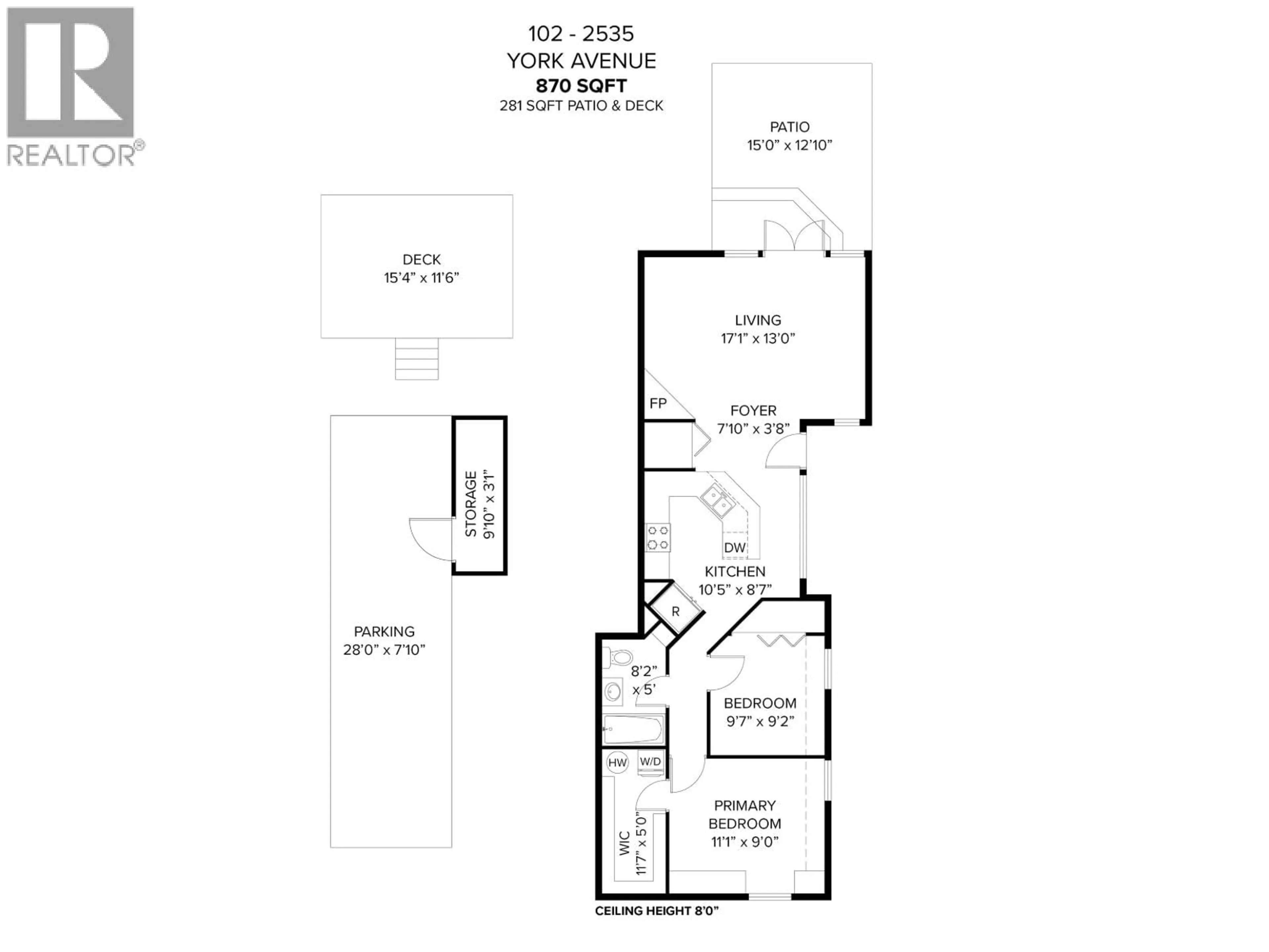 Floor plan for 102 - 2535 YORK AVENUE, Vancouver British Columbia V6K1E4