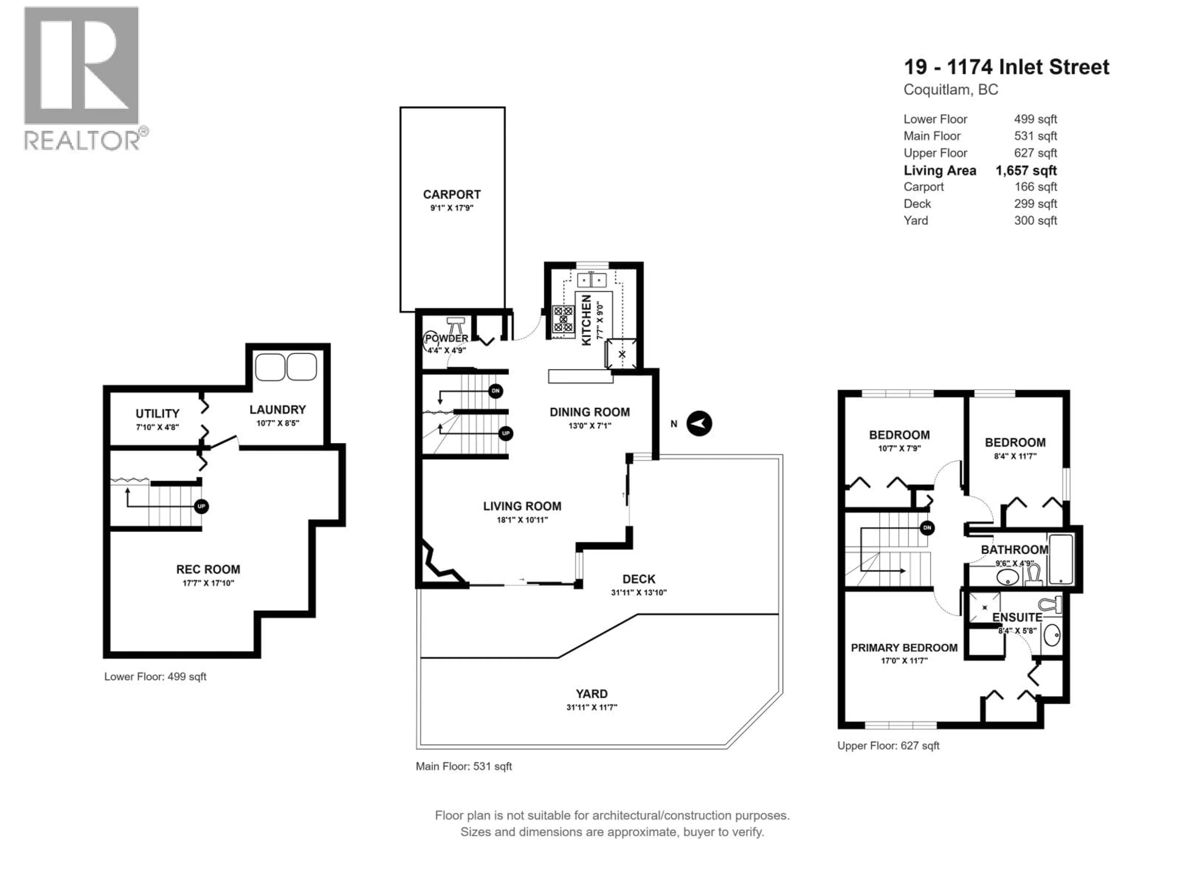 Floor plan for 19 - 1174 INLET STREET, Coquitlam British Columbia V3B6E4