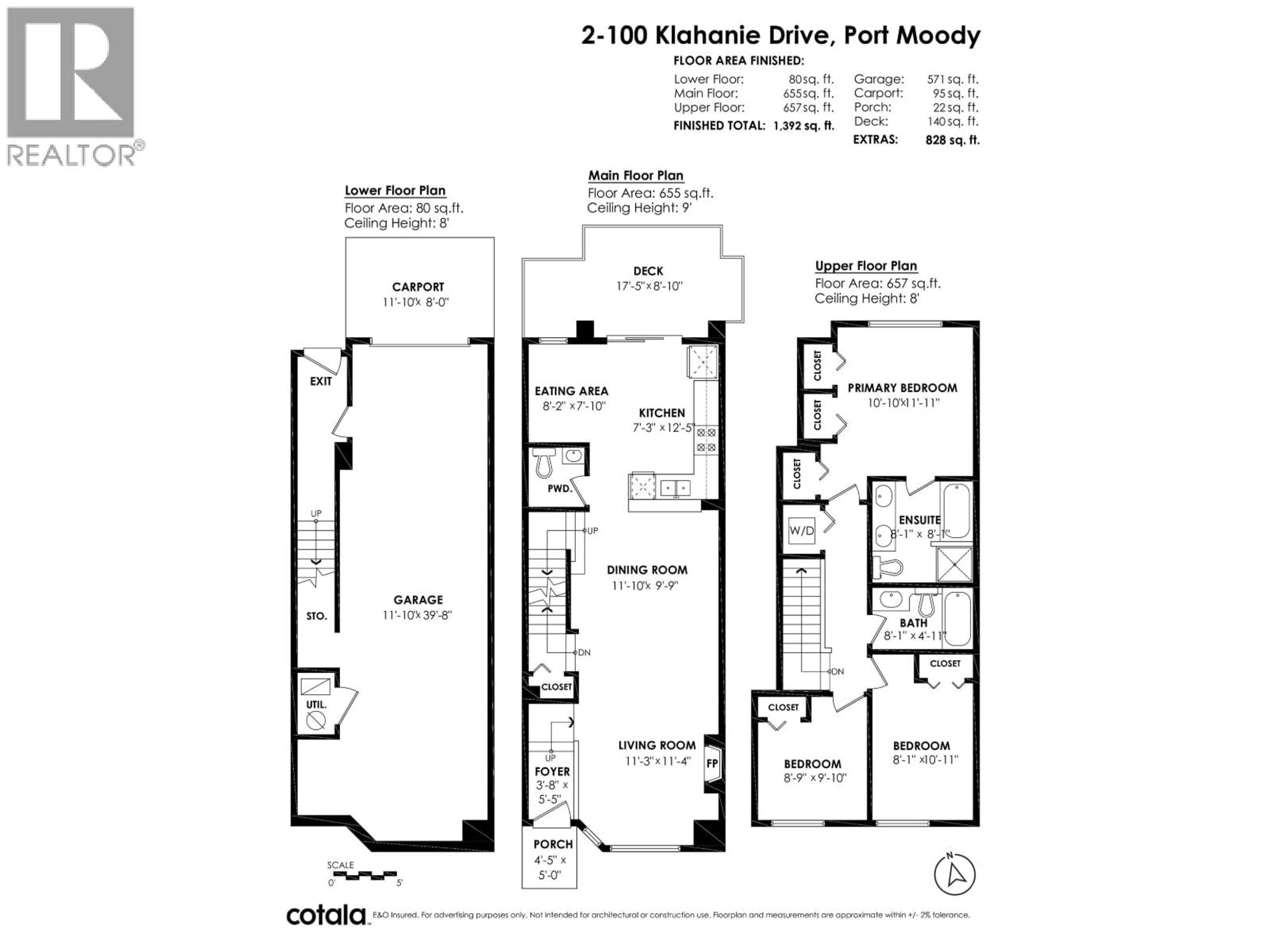 Floor plan for 2 - 100 KLAHANIE DRIVE, Port Moody British Columbia V3H5K3