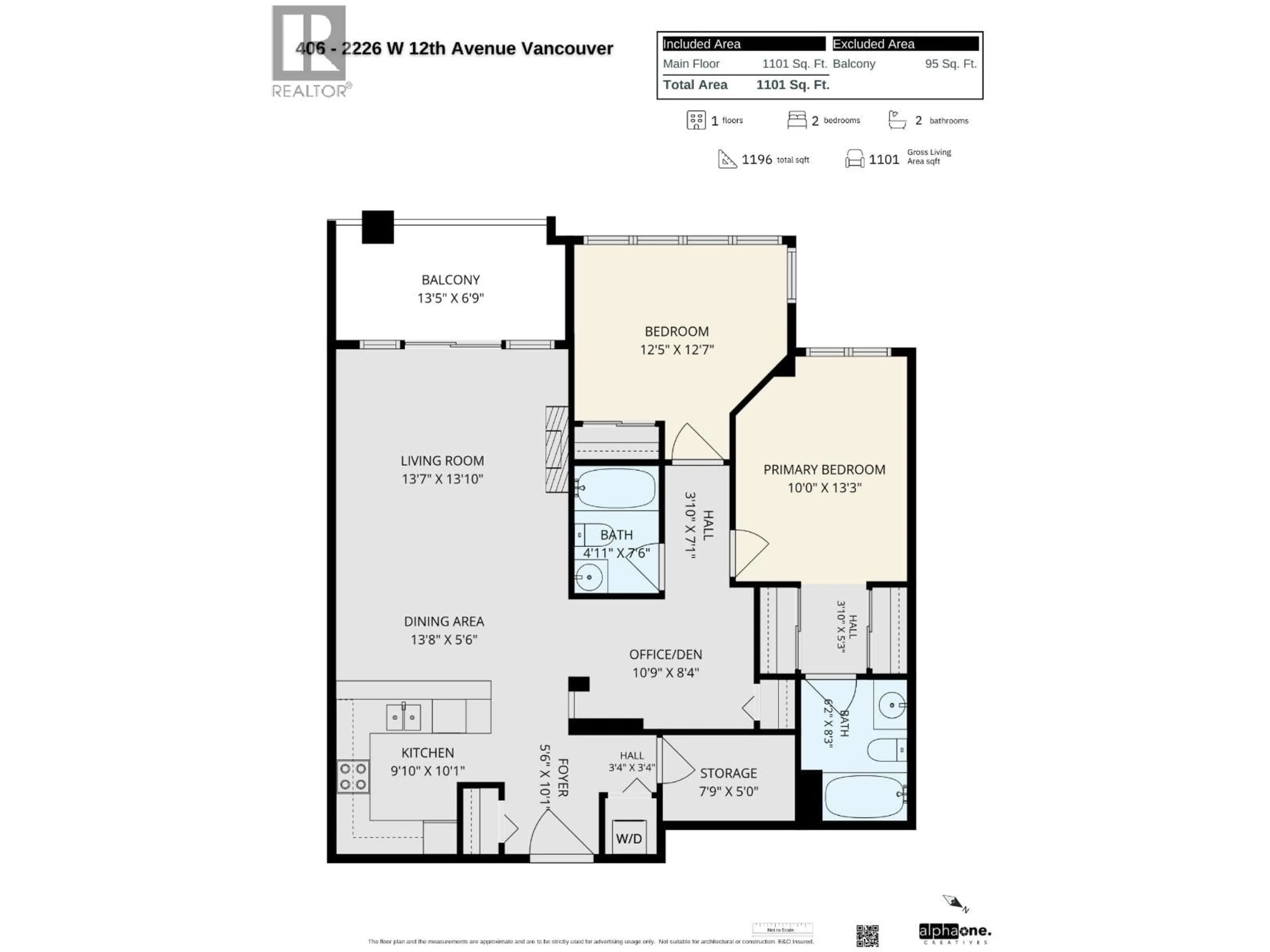 Floor plan for 406 - 2226 12TH AVENUE, Vancouver British Columbia V6K2N5